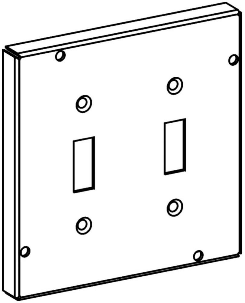5511 - RAISED 1/2", 4-11/16" SQUARE (5S) 2 TOGGLE SWITCHES INDUSTRIAL COVER