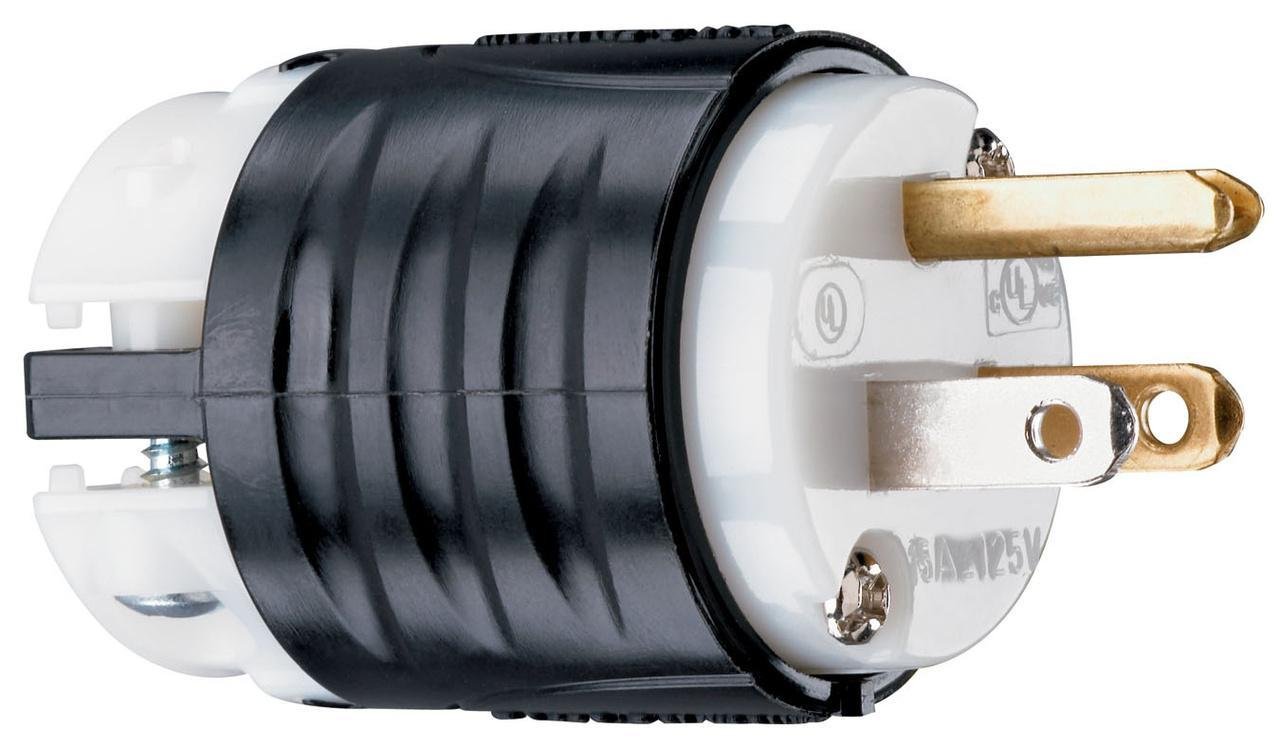 PS5266-X - 15A, 125V Extra-Hard Use Spec-Grade Plug, White Face