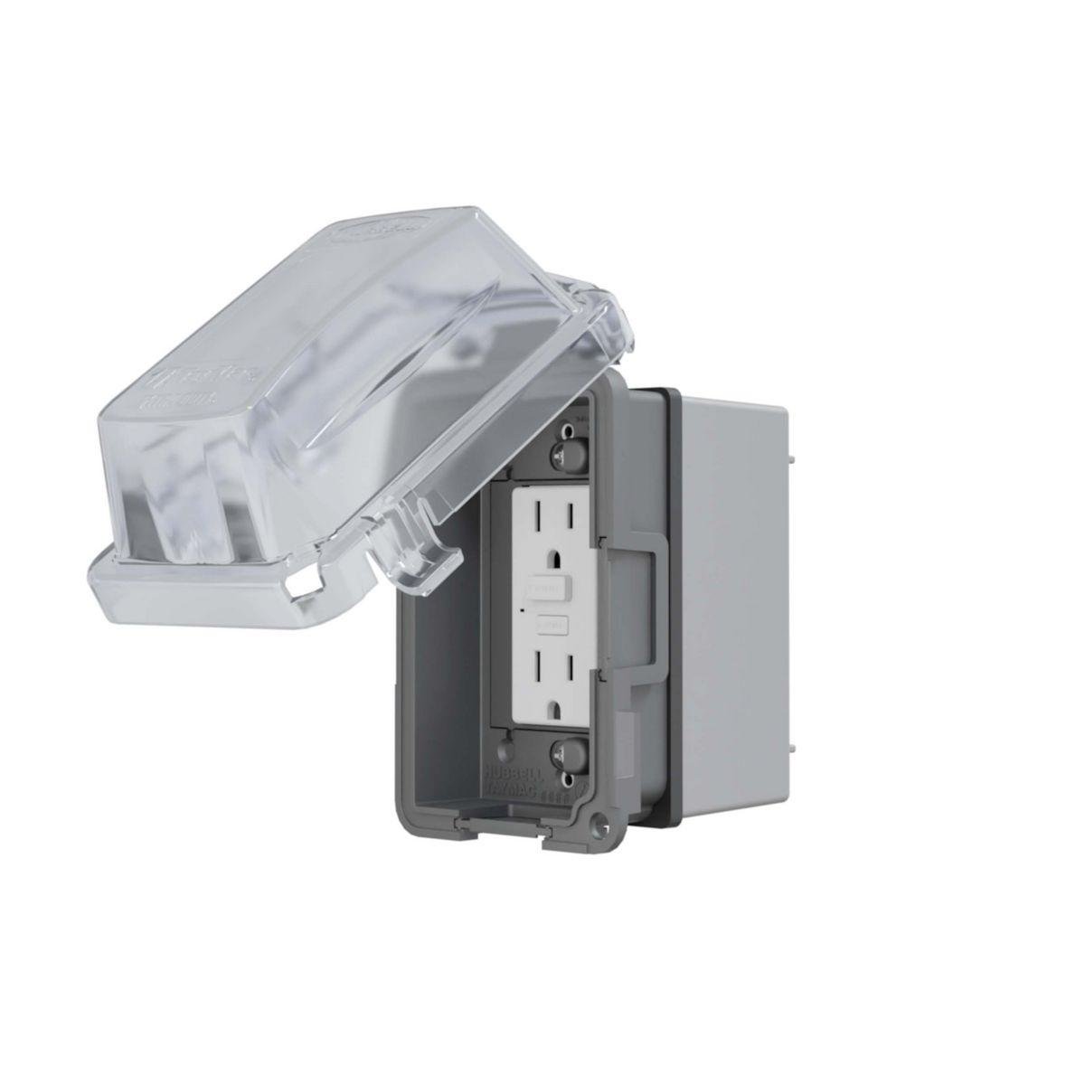 Picture of MKG420CS - 1-Gang, Complete In-Use Cover Kit - EXTRA DUTY® Hubbell WRTR 15 AMP Self Test GFCI, Standard In-Use Cover, Box