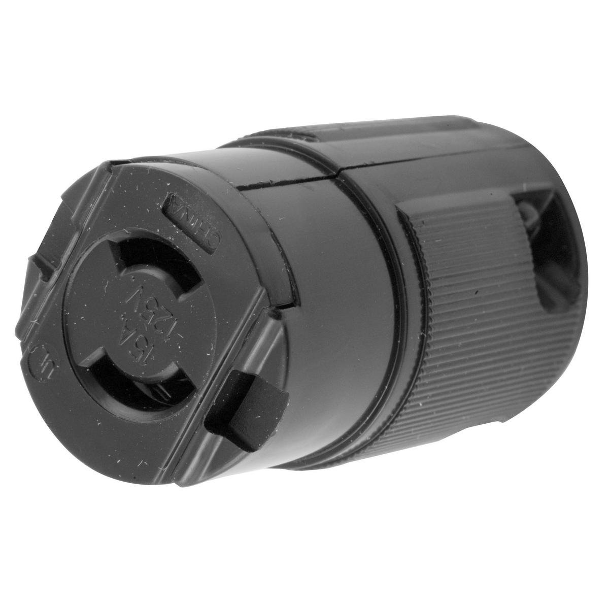HBL7464V - Locking Devices, Midget Twist-Lock®, Valise®, Female Connector Body, 15A 125V AC, 2-Pole 2-Wire Non Grounding, NEMA ML- 1R, Screw Terminal, Black, Polarized.