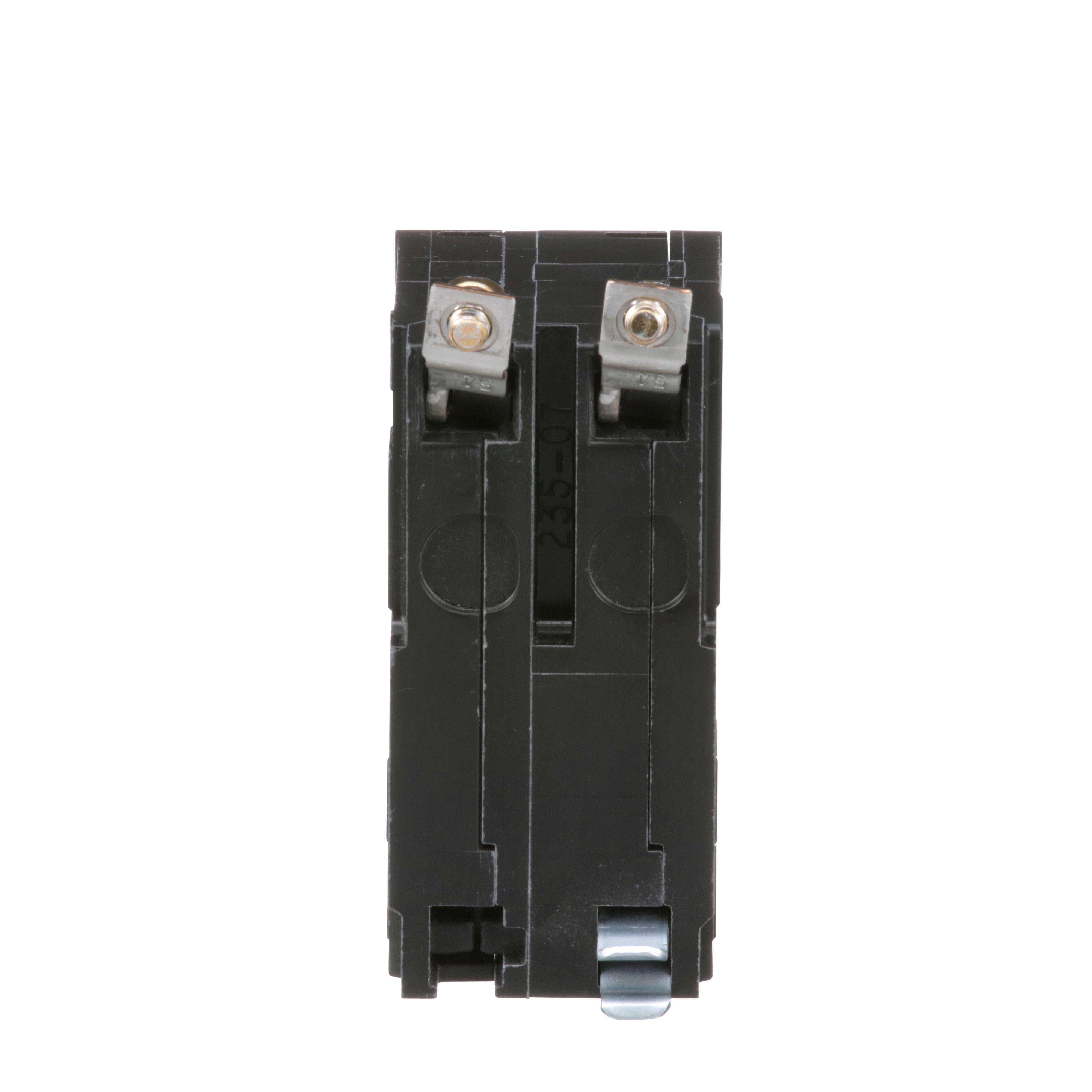 Picture of QOB215 - Mini circuit breaker, QO, 15A, 2 pole, 120/240VAC, 10kA, bolt on