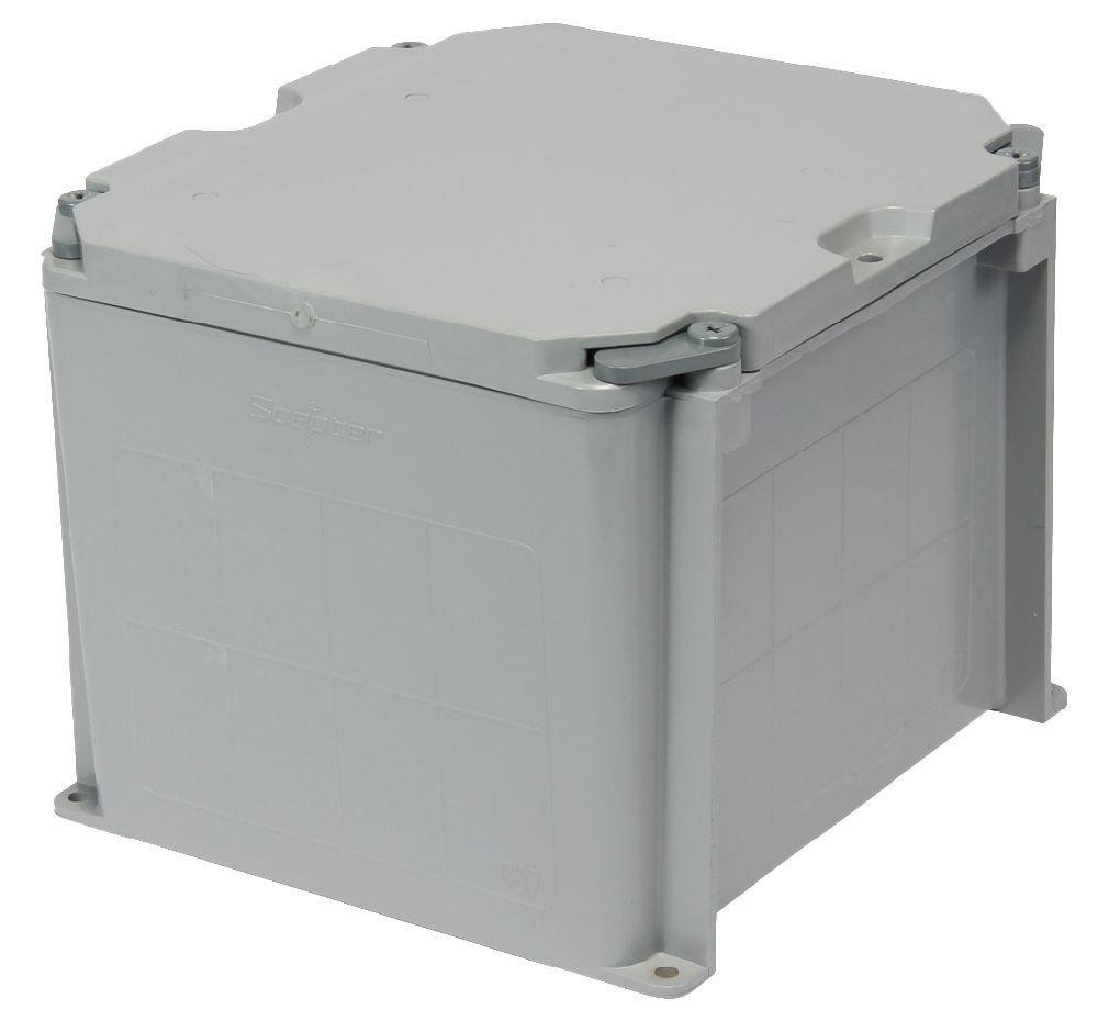 277007 - JBX887 8"x8"x7" PVC JUNCTION BOX GREY SCEPTER JBOX
