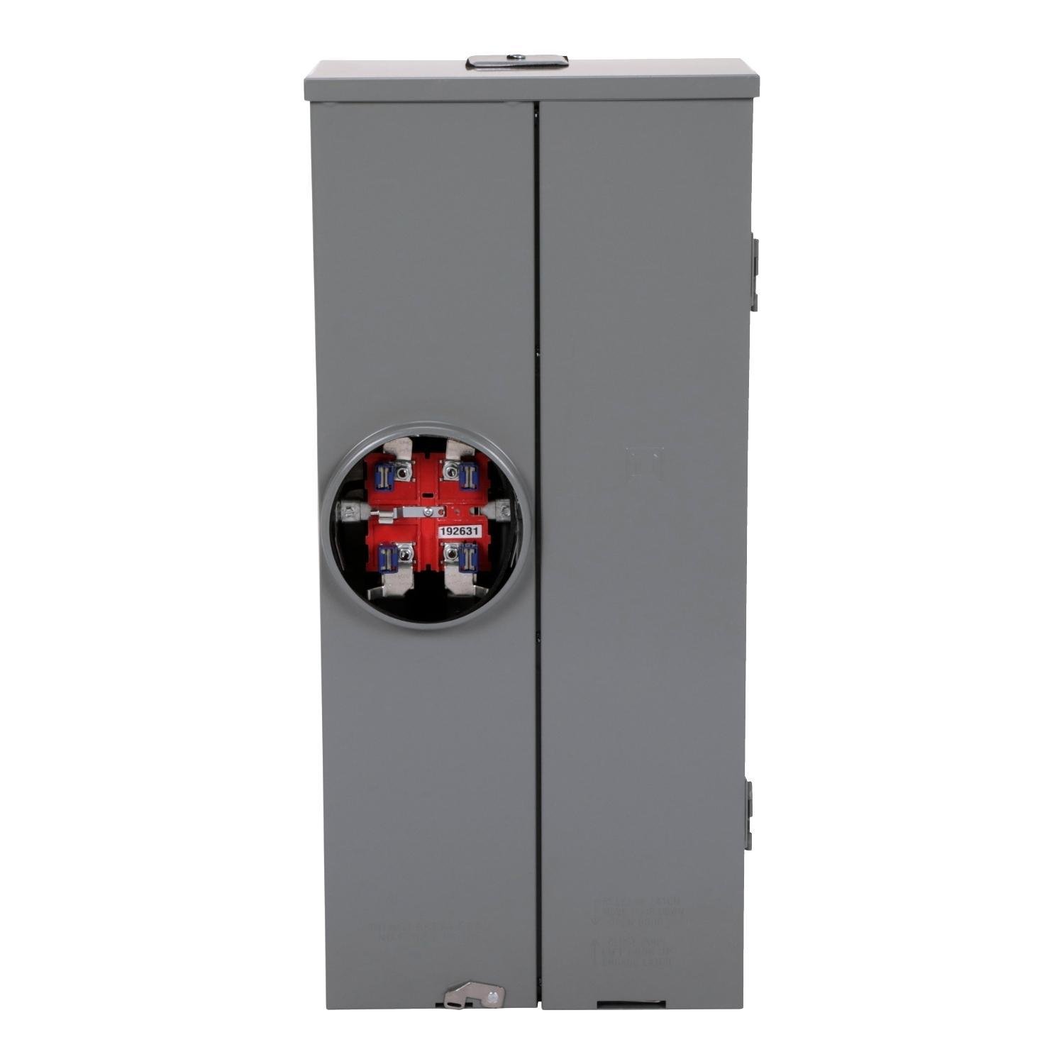 RC816D200CH - Meter mains, Homeline, CSED, ringless socket, 200A, surface mount, maximum 8 spaces, 16 circuits, horn bypass