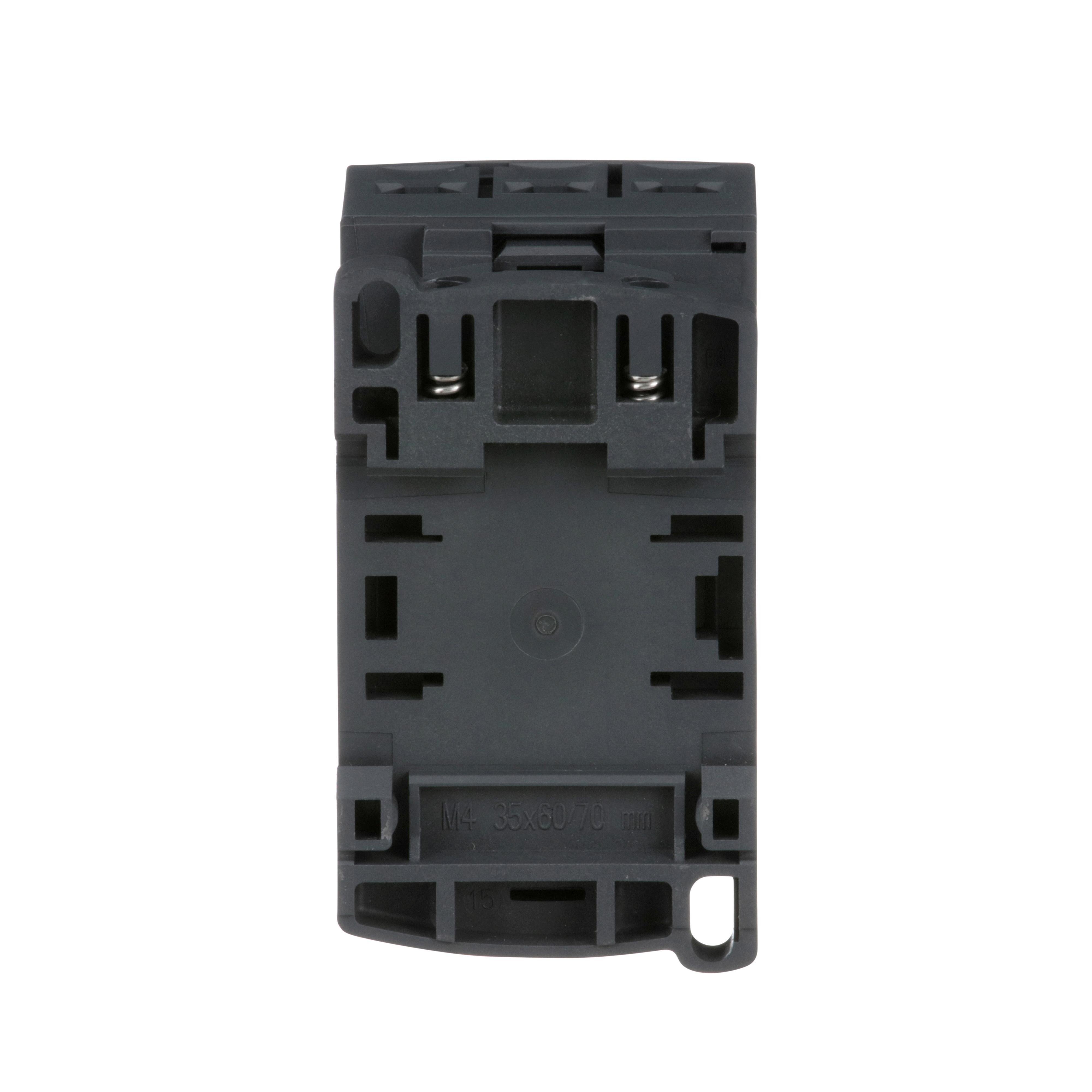 Picture of LC1D09F7 - IEC contactor, TeSys Deca, nonreversing, 9A, 5HP at 480VAC, up to 100kA SCCR, 3 phase, 3 NO, 110VAC 50/60Hz coil, open style