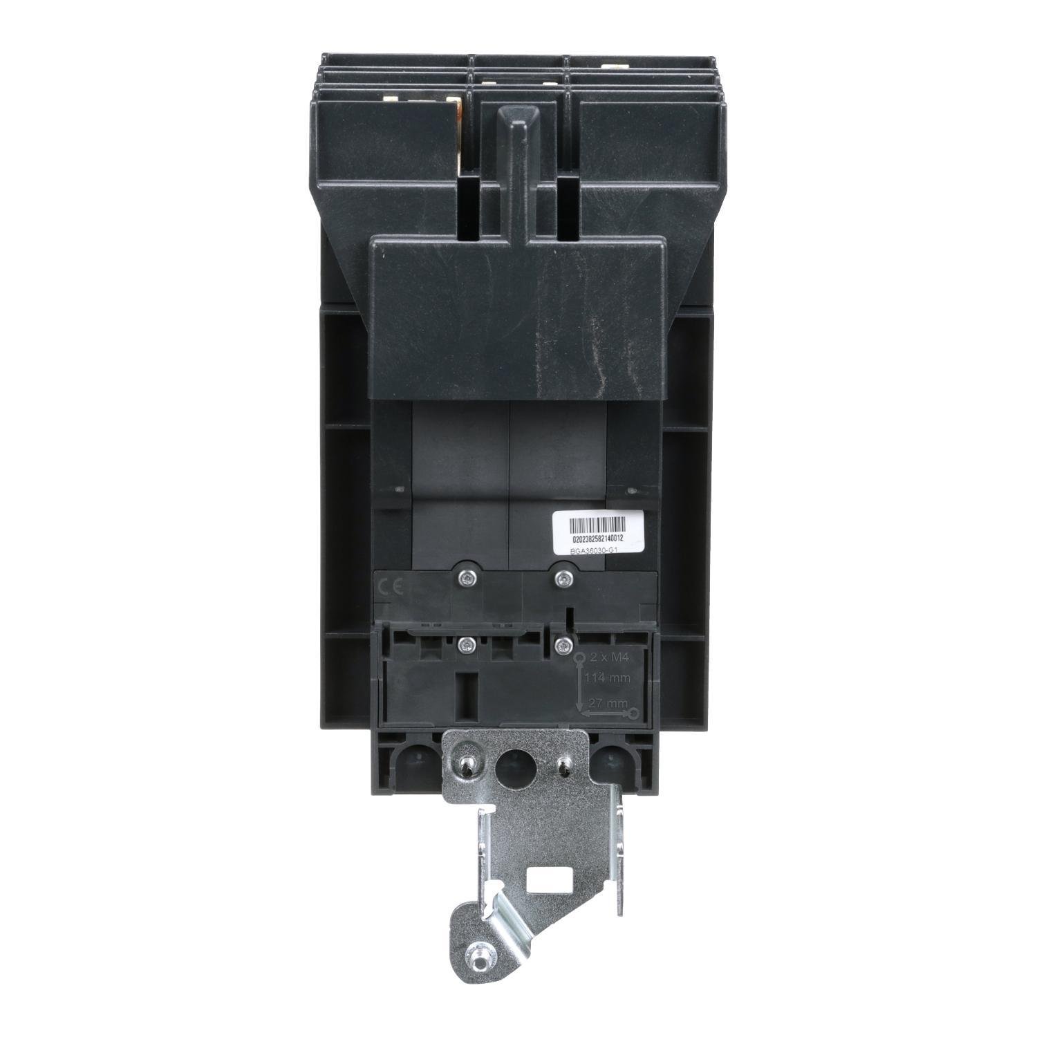 Picture of BGA36030 - Circuit breaker, PowerPacT B, 30A, 3 pole, 600Y/347VAC, 18kA, I-Line, thermal magnetic, 80%, ABC