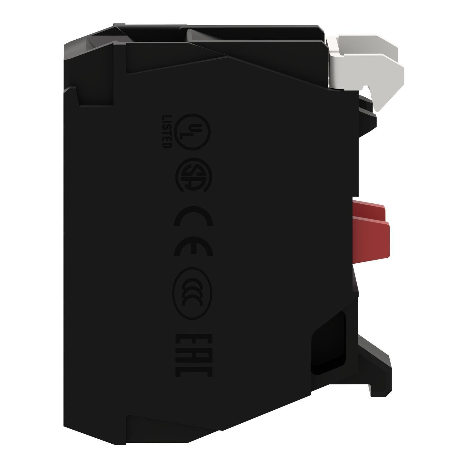 Picture of ZBE102 - Harmony, 22mm Push Button, add on contact block, 1 NC, screw clamp terminal