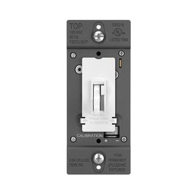 Picture of TradeMaster® LED/CFL/Incandescent Single Pole/3-Way Toggle Slide Dimmer, Preset, White