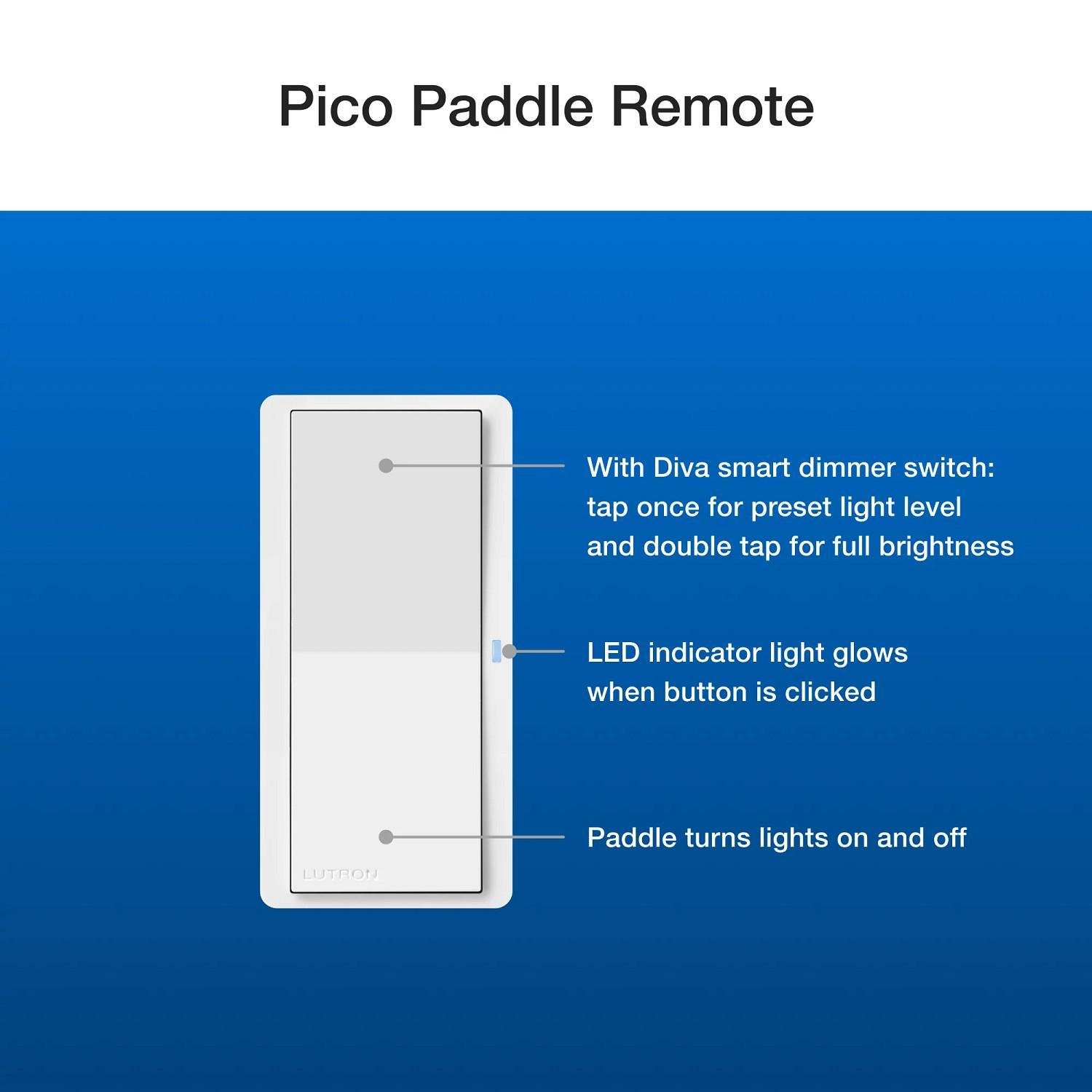 Picture of DVRF-PKG1D-WH - PICO PADDLE REMOTE W DIVA