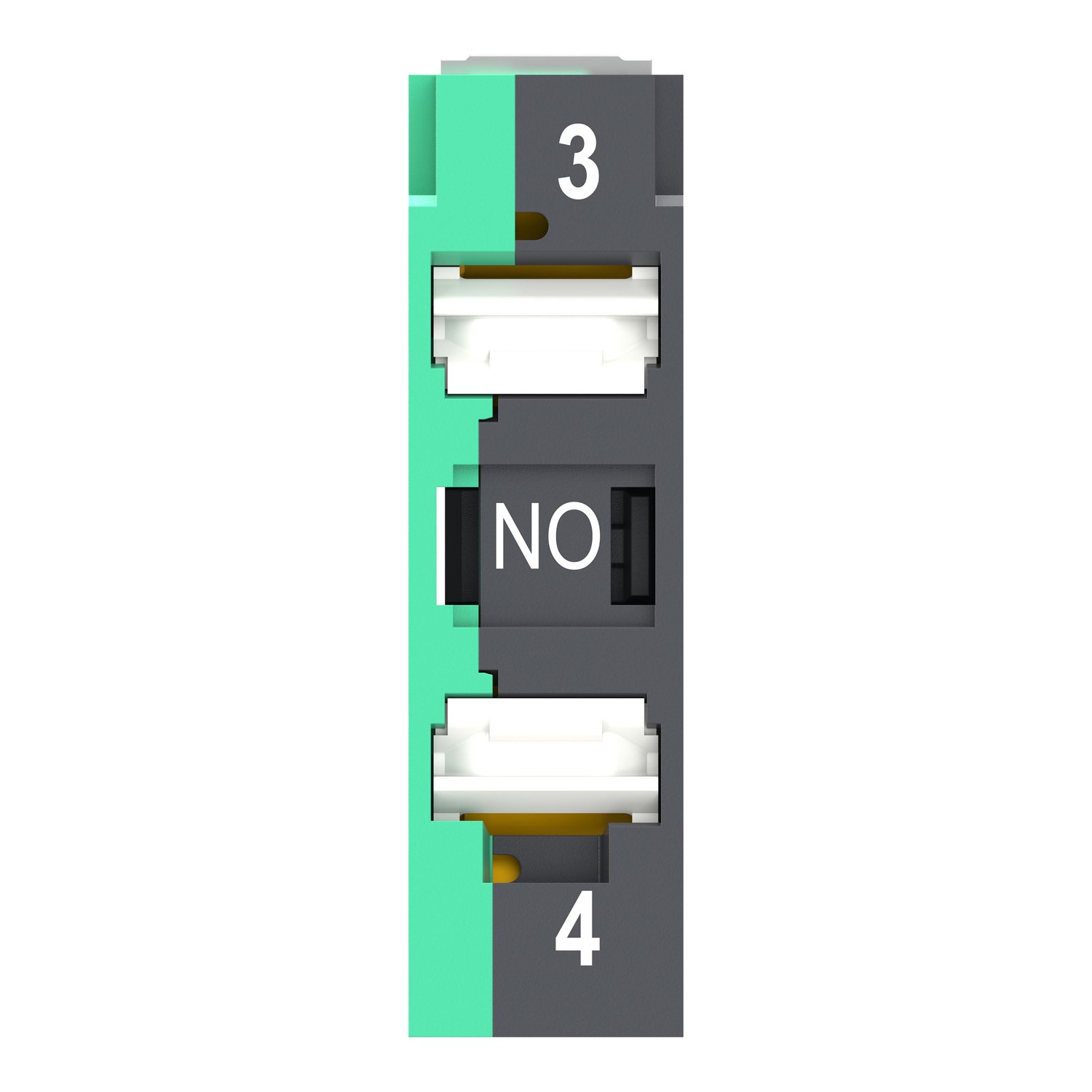 Picture of ZBE1015 - Single contact block, Harmony XB4, Hamony XB5, silver alloy, compact push in terminals, 1 NO