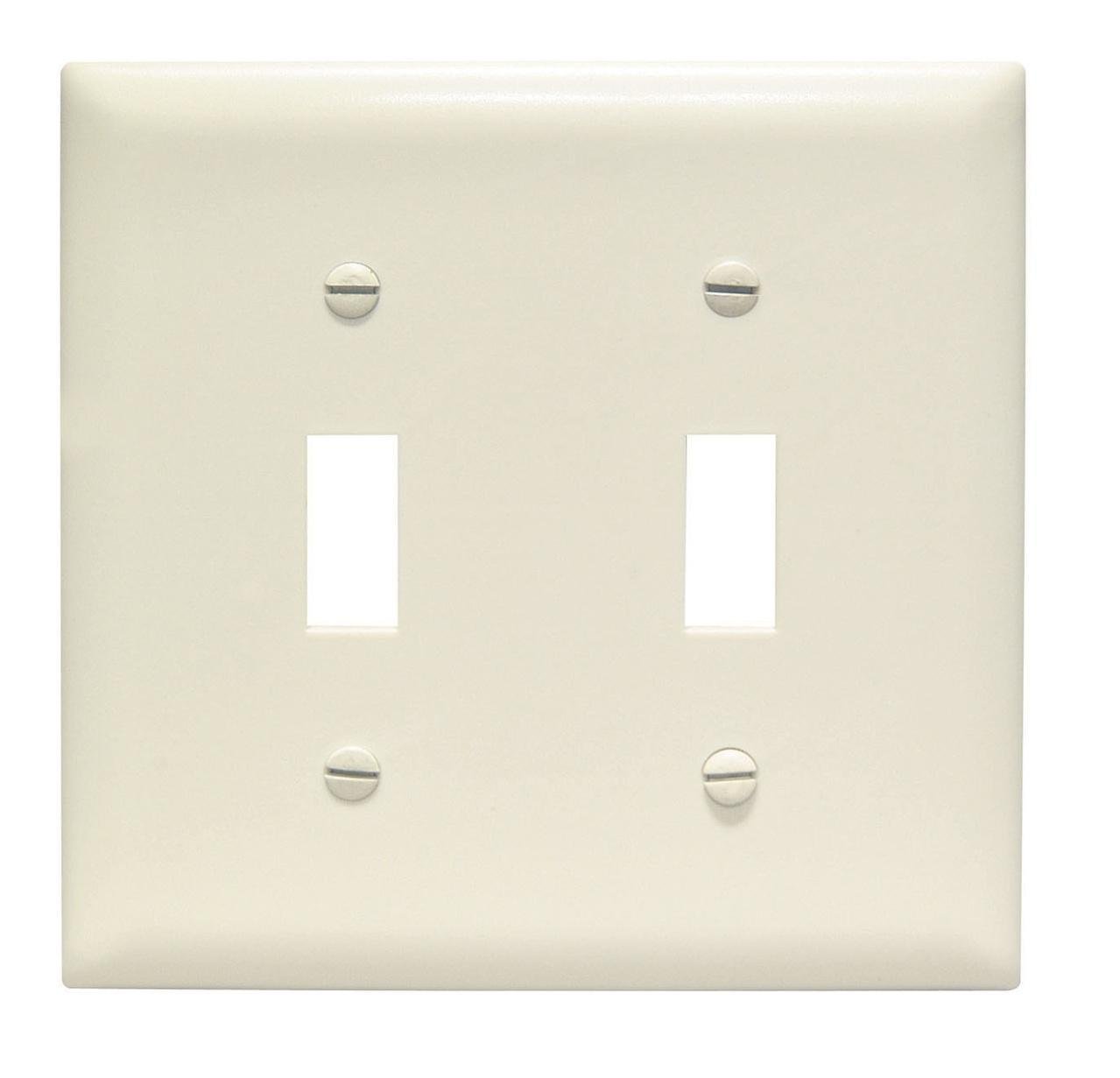 TP2-LA - TradeMaster® 2-Gang Nylon Wall Plate, 2 Toggle Switch Openings, Light Almond