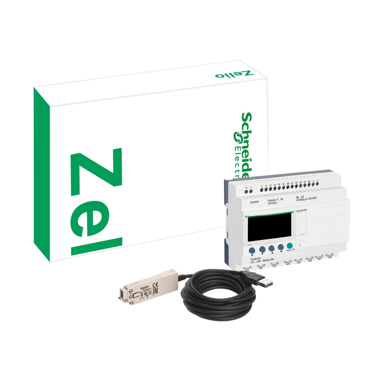 SR2PACKFU - compact discovery packs, Zelio Logic SR2 SR3, smart relay discovery pack, 12 IO, 100 to 240V AC