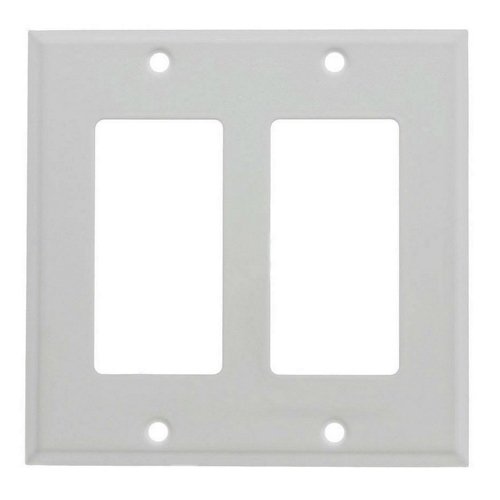 86402 - 2 Gang White Block Gfi Receptable Dec Metal Plate