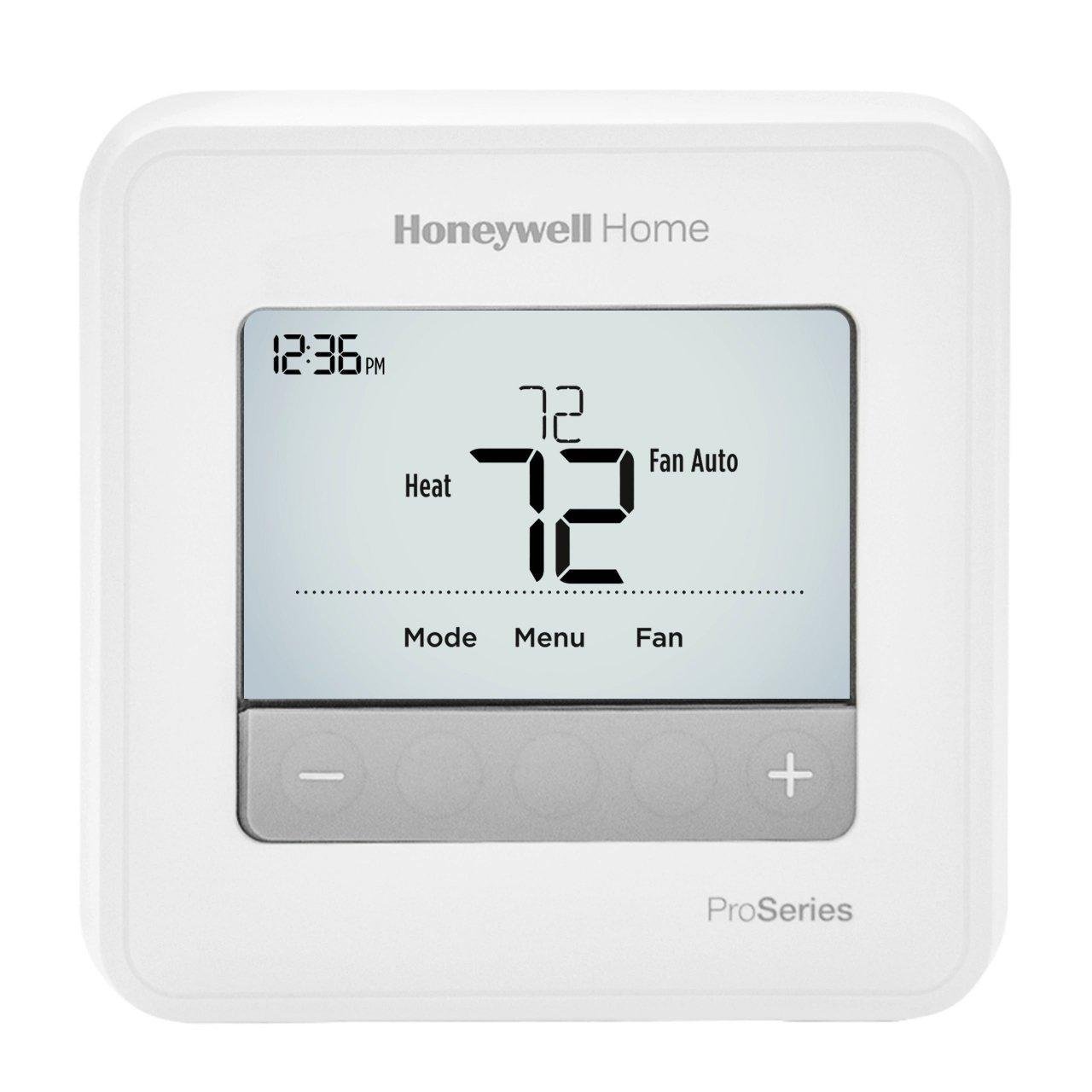 T4 Pro Programmable Thermostat with stages up to 1 Heat/1 Cool Heat Pumps or 1 Heat/1 Cool Conventional Systems