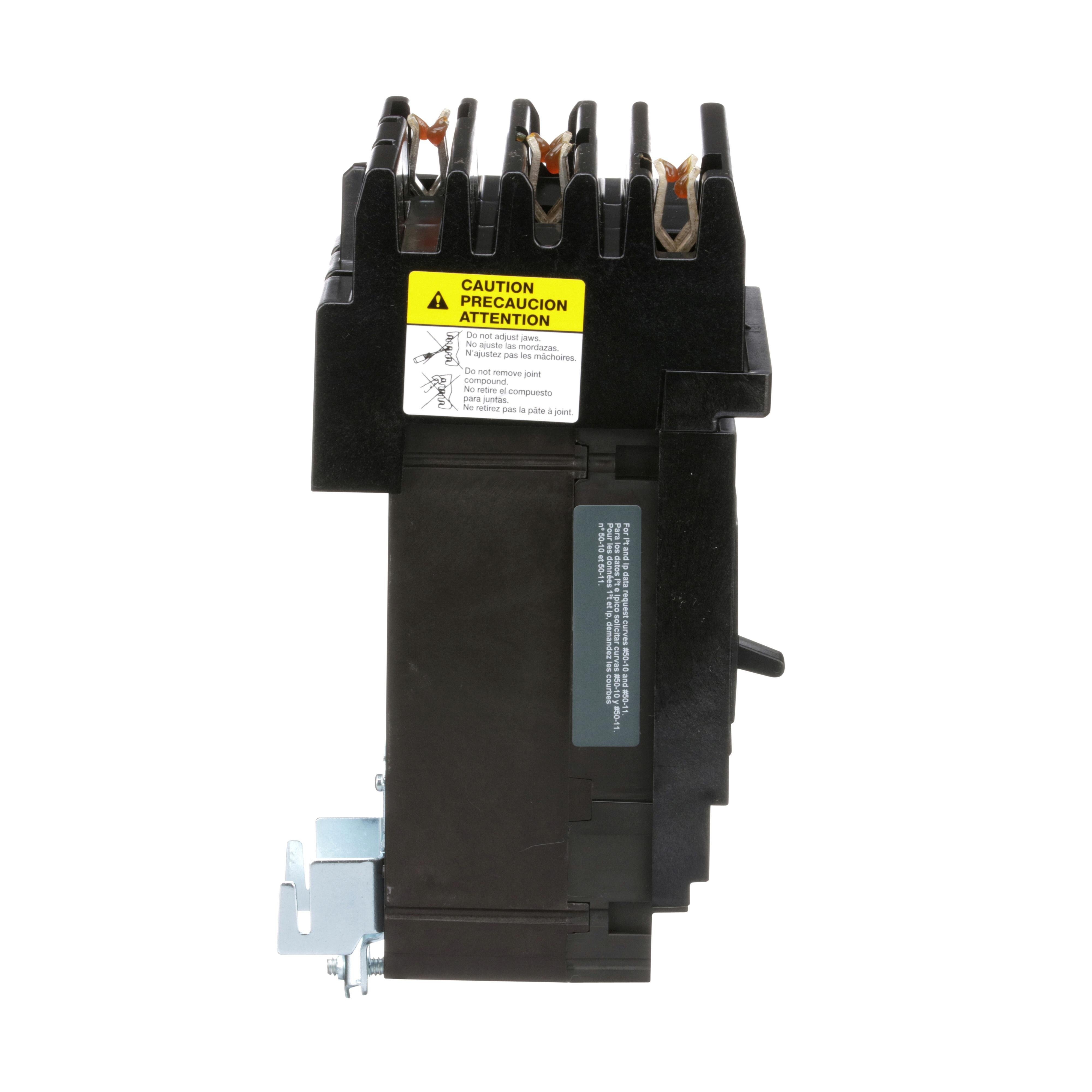 Picture of HJA36050 - Circuit breaker, PowerPacT H, 50A, 3 pole, 600VAC, 25kA, I-Line, thermal magnetic, 80%, ABC