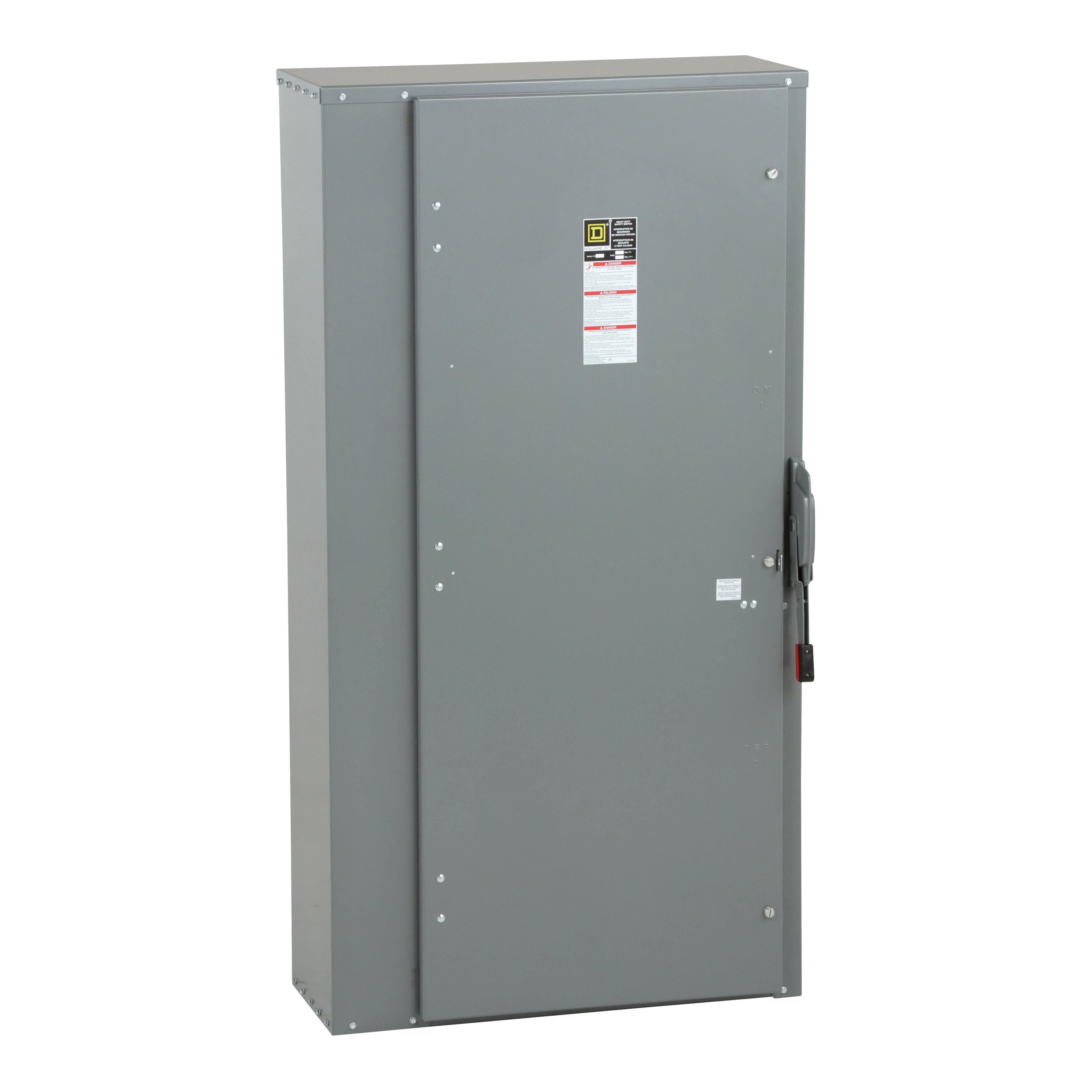 H367N - Safety switch, heavy duty, fusible, 800A, 4 wire, 3 pole, 1 neutral, 500hp, 600VAC/DC, NEMA 1