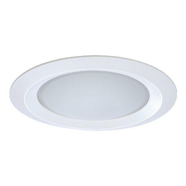 5150WH - 5" Frost dome glass lens, wet location, self-flange, Matte White