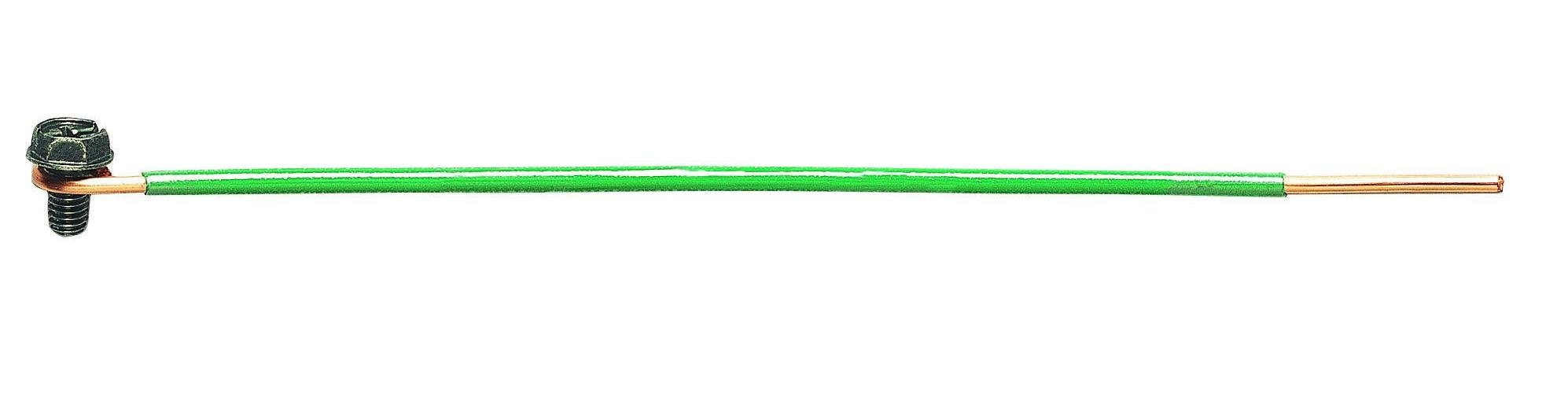 30-3410 - Solid Wire Grounding Tail, 12 AWG Solid, 10" Tail w/Loop, Ground Screw & Stripped End, Bag 50