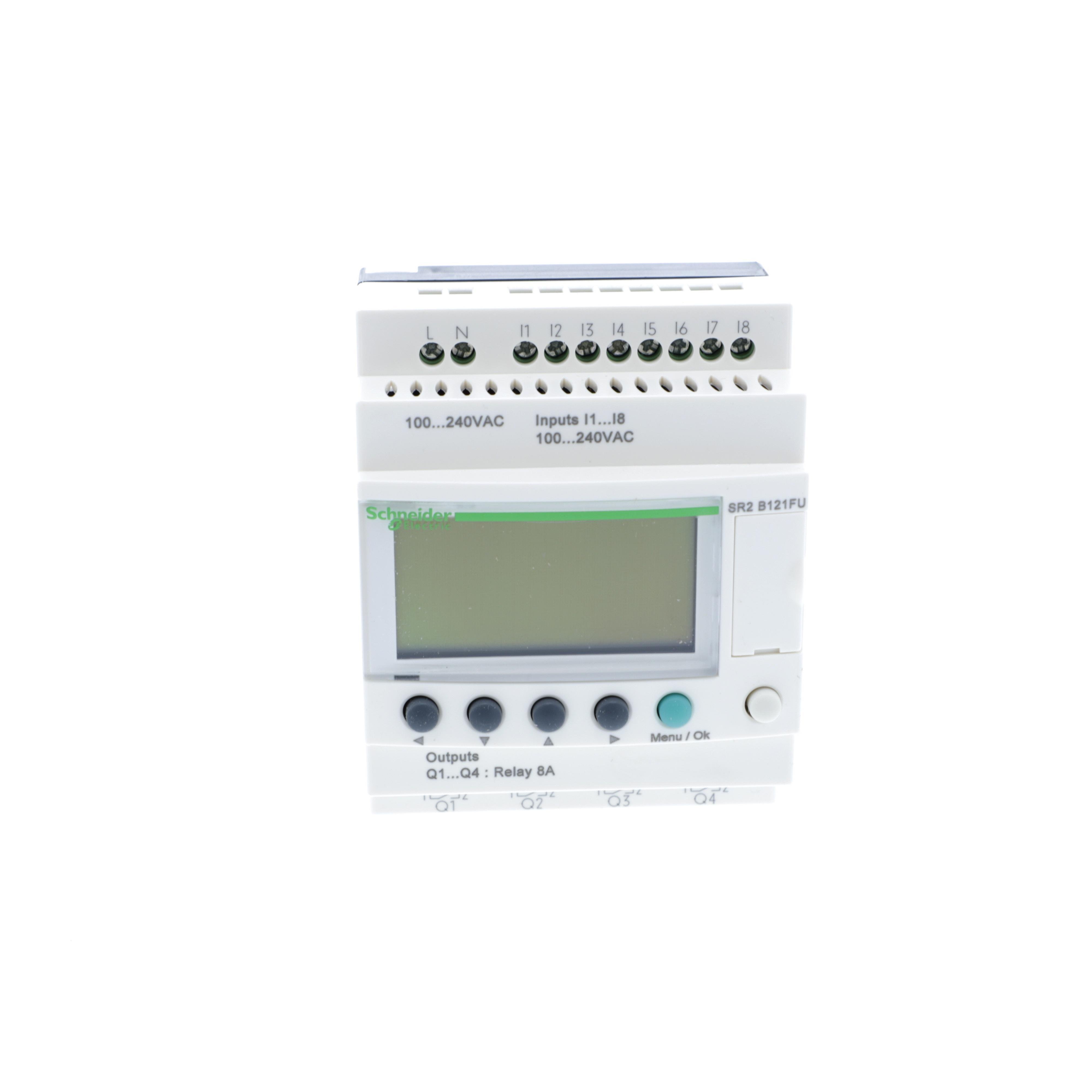 Picture of SR2B121FU - compact smart relay, Zelio Logic SR2 SR3, 12 IO, 100 to 240V AC, clock, display