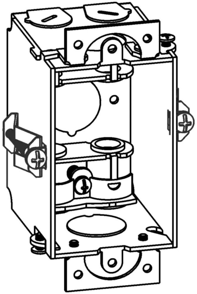 GB-1-MC-OW - 2-1/2" DEEP, GANGABLE 1-GANG SWITCH BOX WITH MC CLAMPS & LOCKING GRIPS FOR OLD WORK