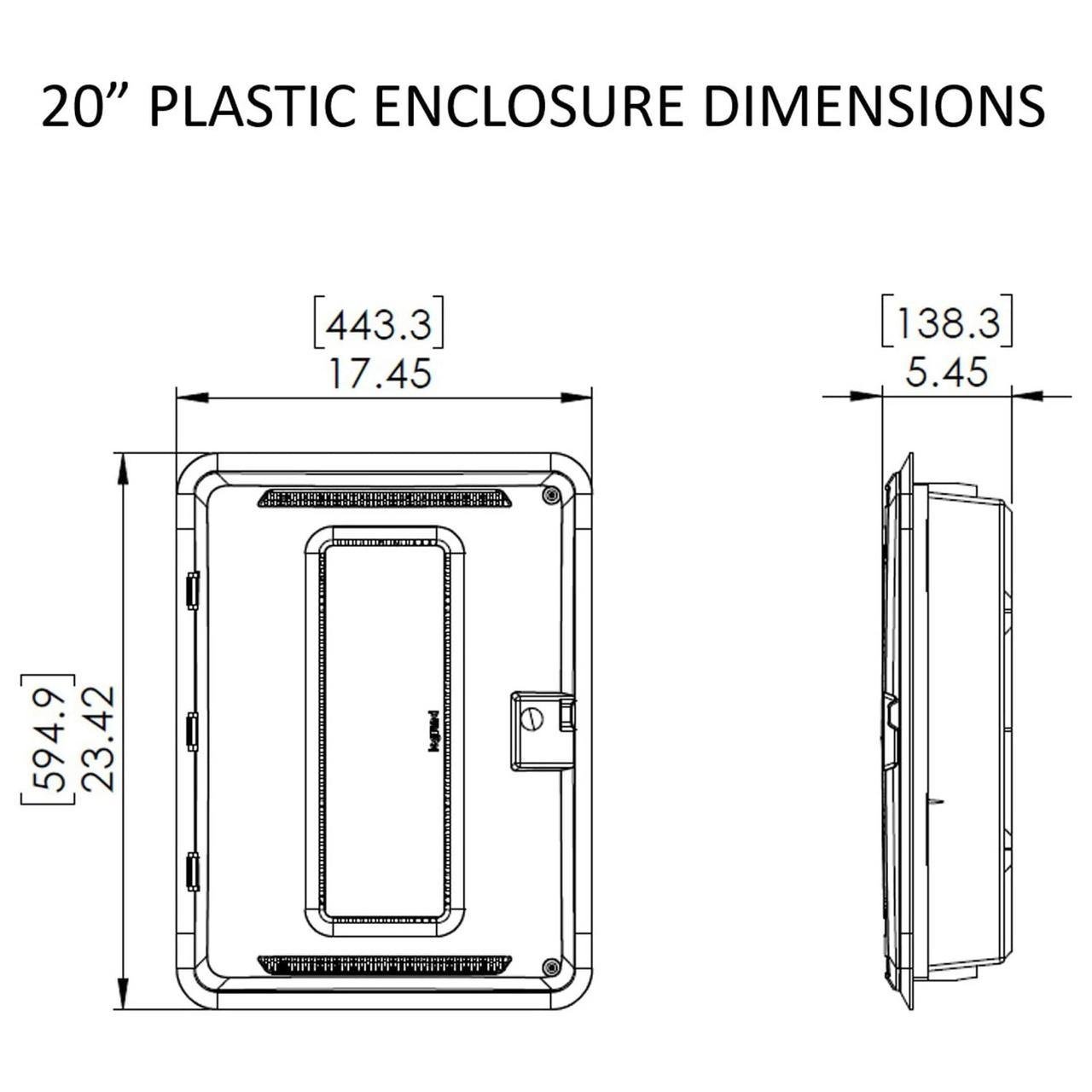 Picture of ENP2050-NA - 20-inch Plastic Enclosure with Trim Ring and Hinged Door