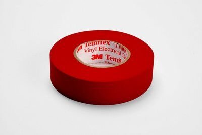 1700C-3/4X66FT-RD - 3M™ Temflex™ Vinyl Electrical Tape 1700C, 3/4 in x 66 ft, 1-1/2 in Core,Red, 10 rolls/carton, 100 rolls/Case