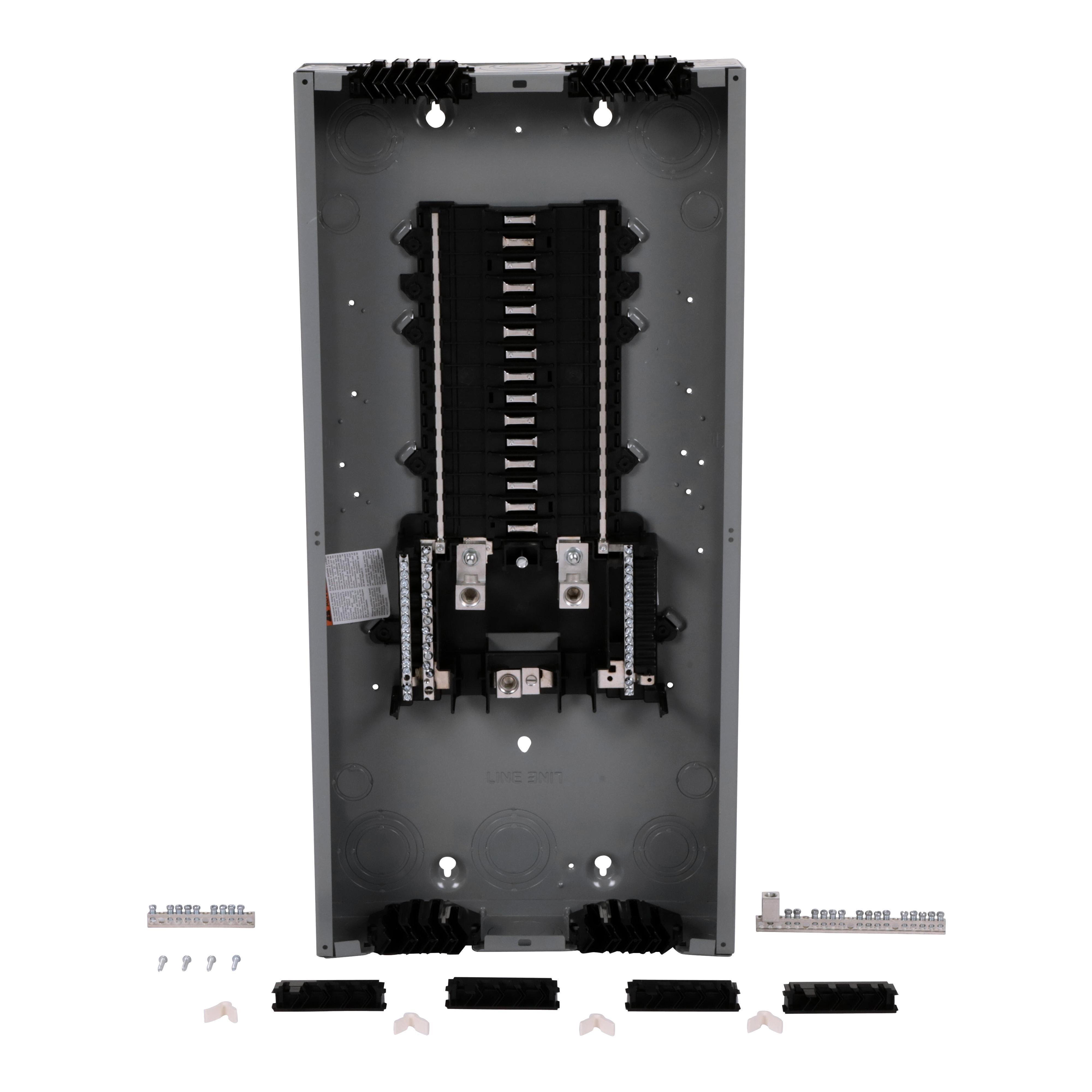 QO130L200PQG - Load center, QO, 1 phase, 30 spaces, 30 circuits, 200A convertible main lugs, PoN, NEMA1, Qwik-grip, gnd bar
