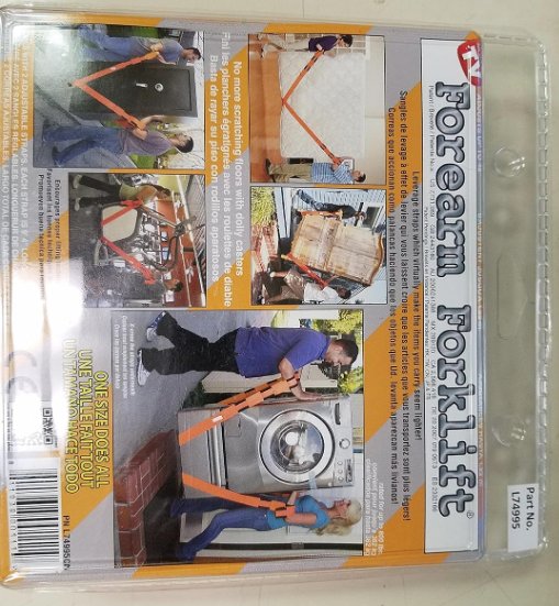 L74995CN - Forearm Forklift L74995CN Lifting Strap, 3 in W, 9 ft 4 in L, Orange