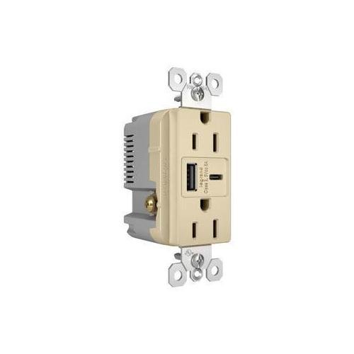 Picture of R26USBAC6I - radiant® 15A Tamper-Resistant Ultra-Fast USB Type A/C Outlet, Ivory
