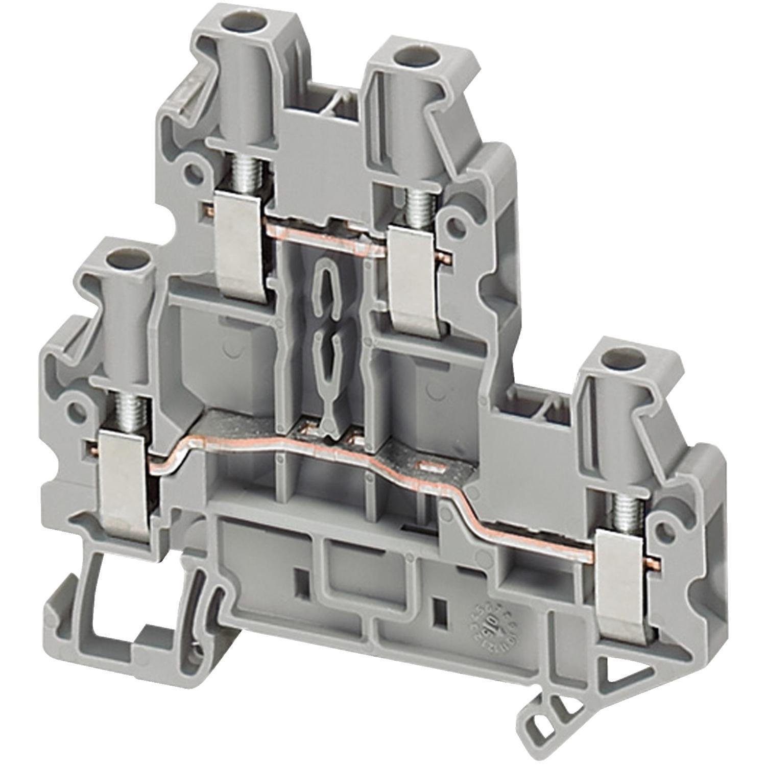 NSYTRV44D - Terminal block, Linergy TR, grey, 4mm2, double level, 4 points, set of 10