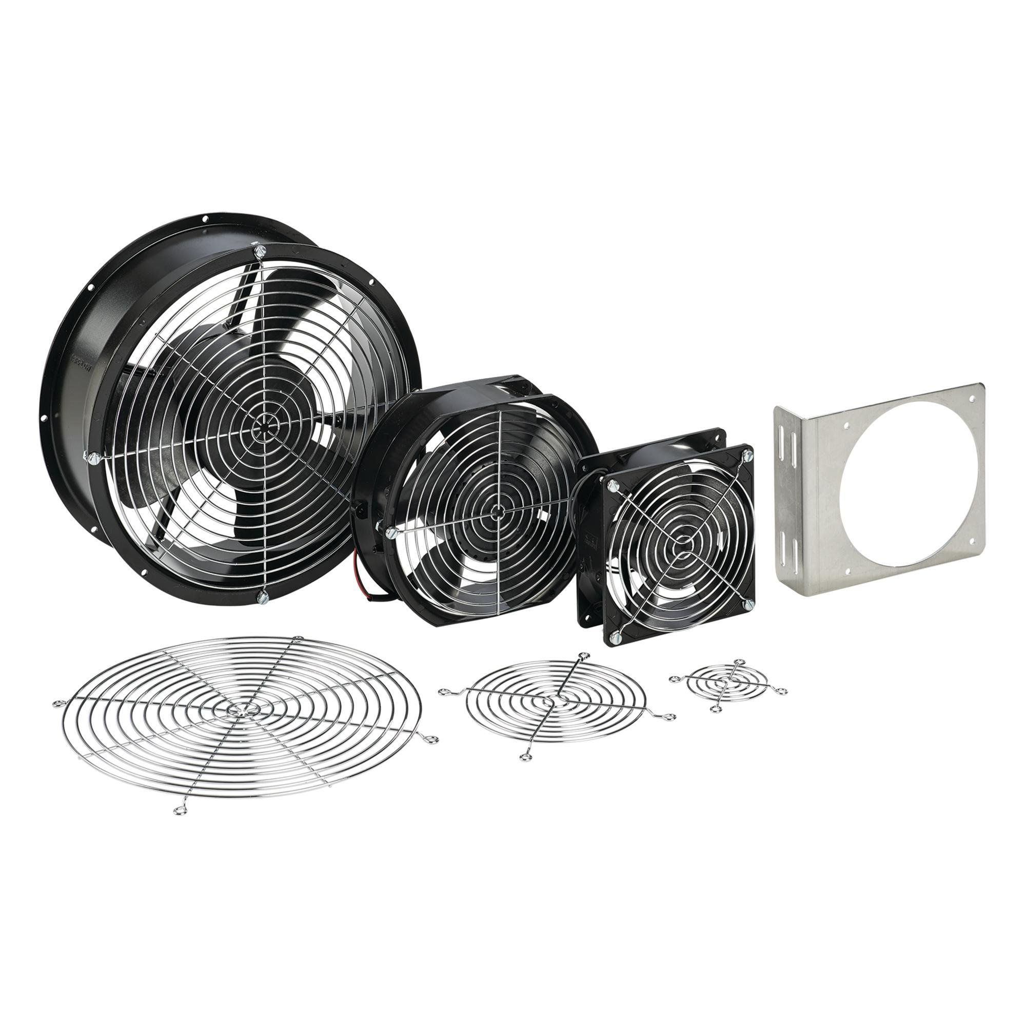 A6AXFN - Compact Axial Fan 6-inch Lead Wires, 115VAC 240CFM, Black, Steel