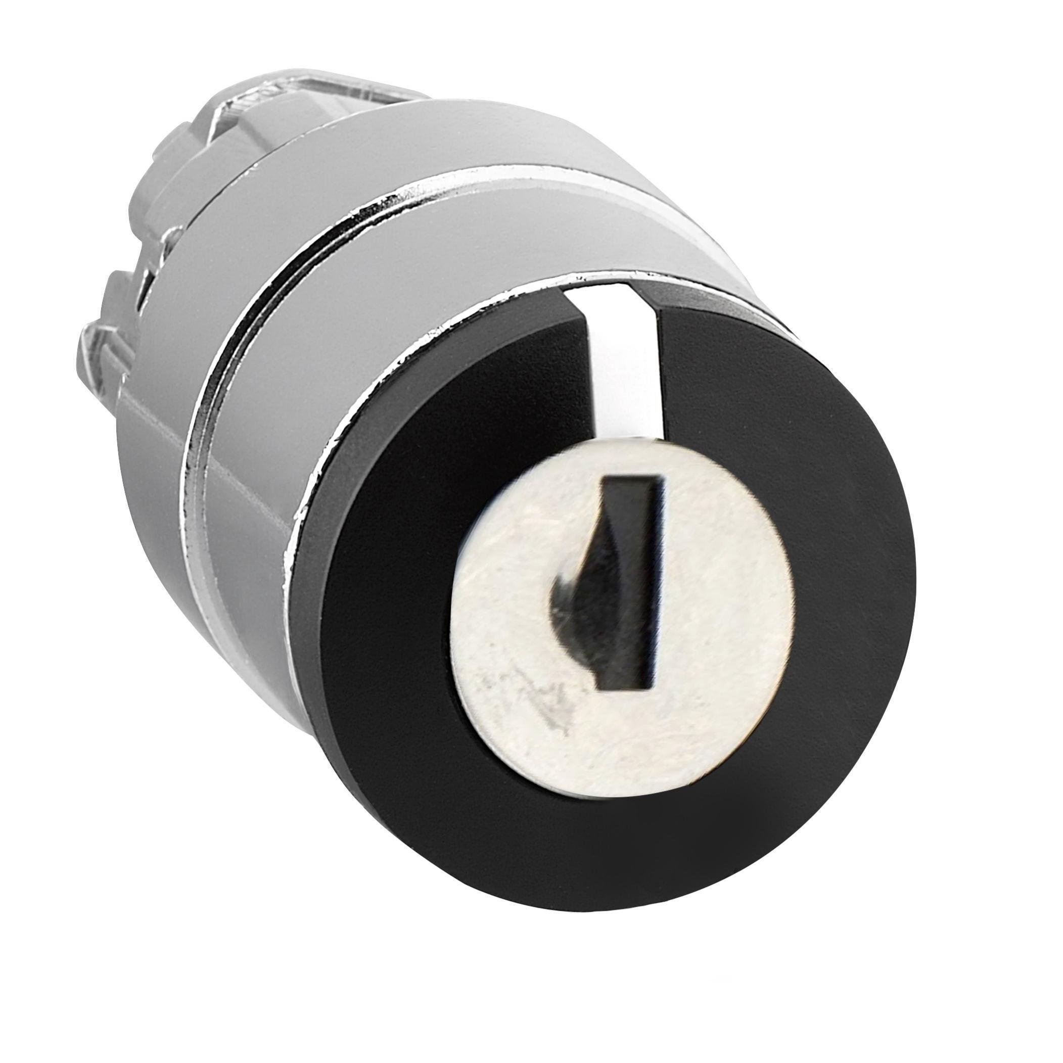 Picture of ZB4BG3 - Head for key selector switch, Harmony XB4, metal, black, 22mm, key 455, 3 positions, stay put