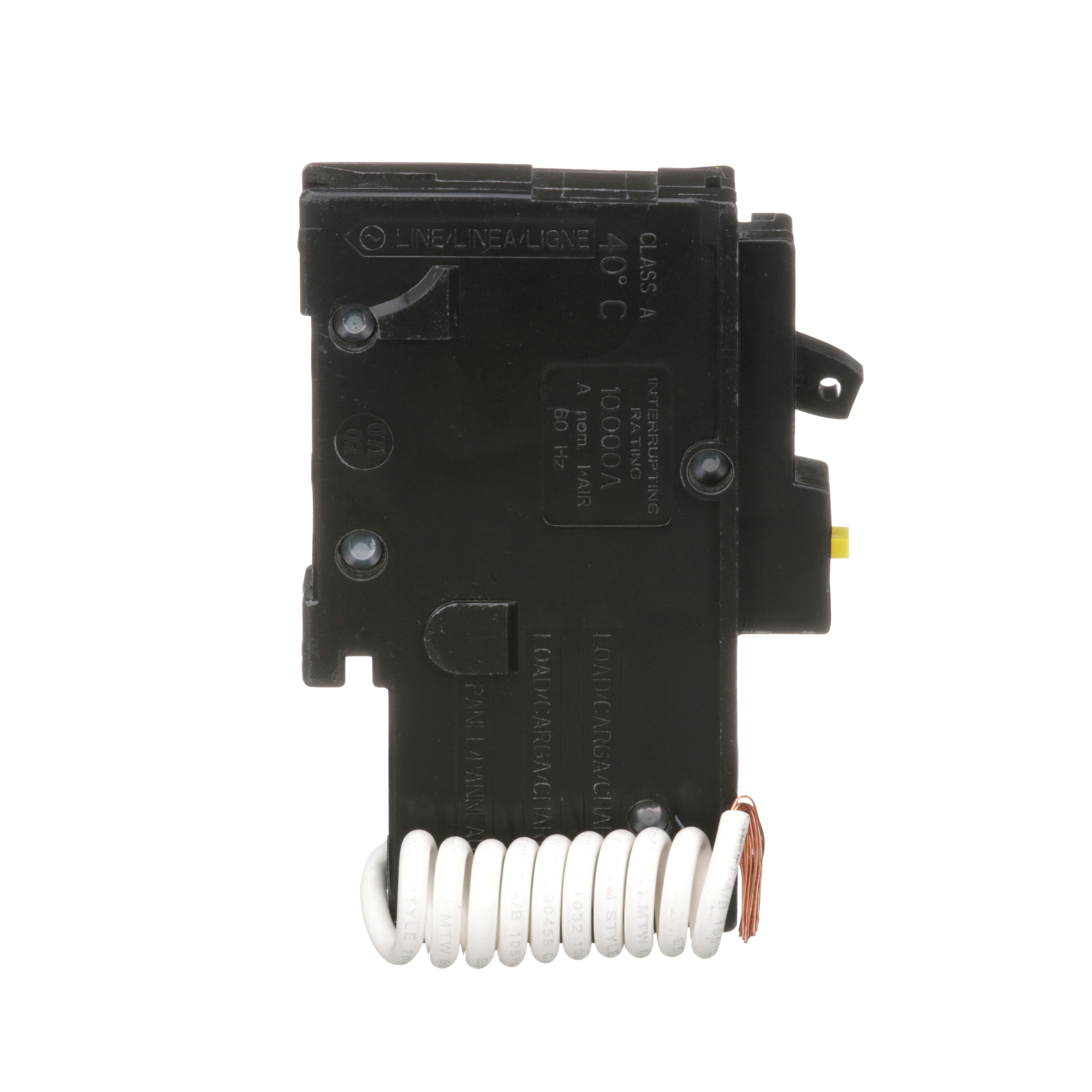 Picture of HOM120GFI - [TAA] Mini circuit breaker, Homeline, 20A, 1 pole, 120VAC, 10kA AIR, ground fault class A, plug in, UL