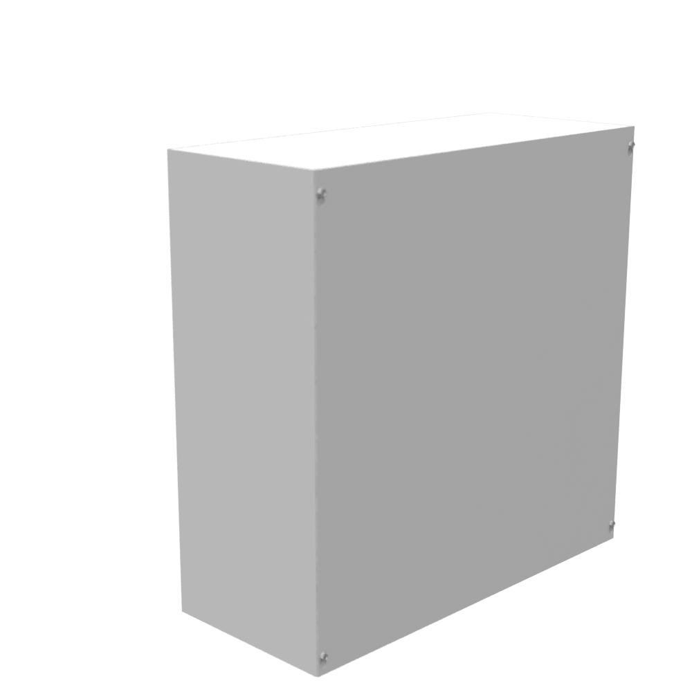 Picture of 242410-SC1-NK - 24X10x24 Screw Cover Type 1 UL Listed Steel No Knockouts ANSI 61 Gray Cover With Teardrop Slots Mounting Holes In Back