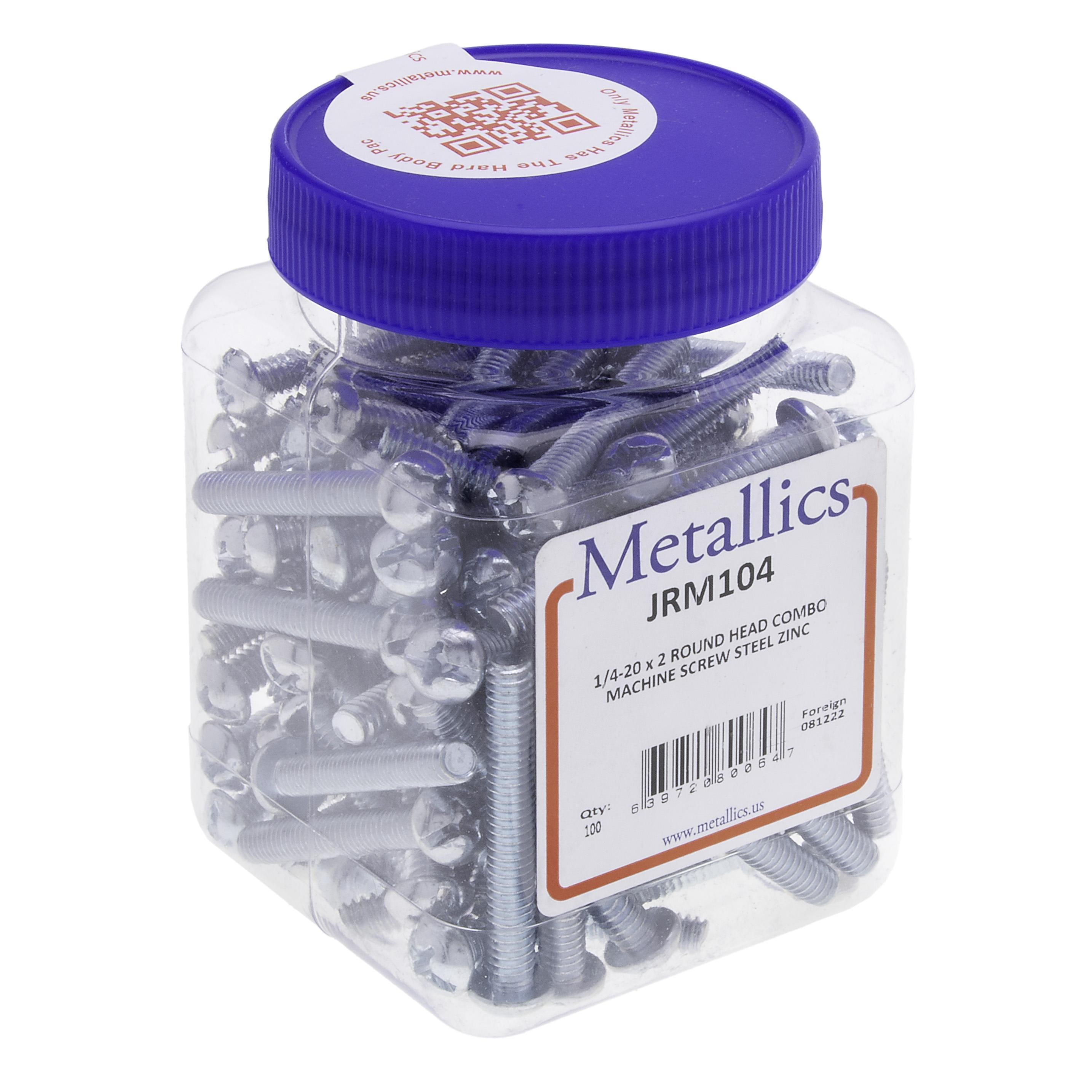 Picture of 1/4-20 x 2 in. Round Head Combo Machine Screws - Steel Zinc - 100qty