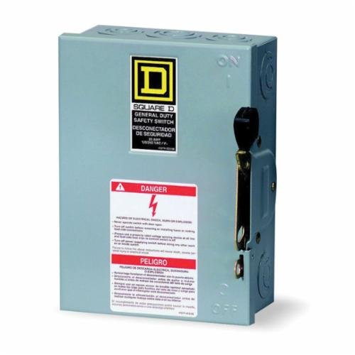 Picture of D321N - Safety switch, general duty, fusible, 30A, 3 pole, 7.5hp, 240VAC, NEMA 1, neutral factory installed