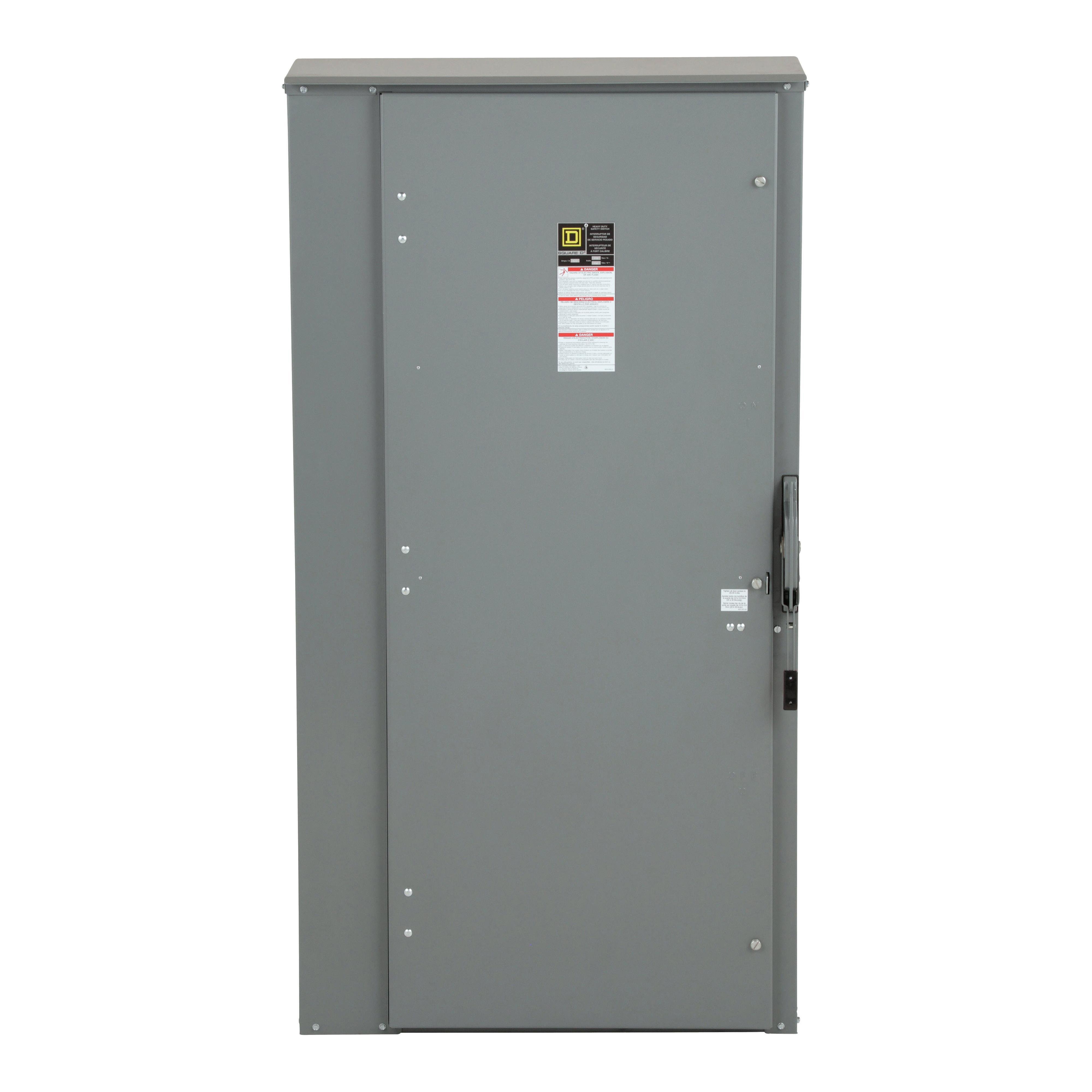Picture of H227NR - Safety switch, heavy duty, fusible, 800A, 3 wire, 2 pole, 1 neutral, 50hp, 240VAC/250VDC, NEMA 3R