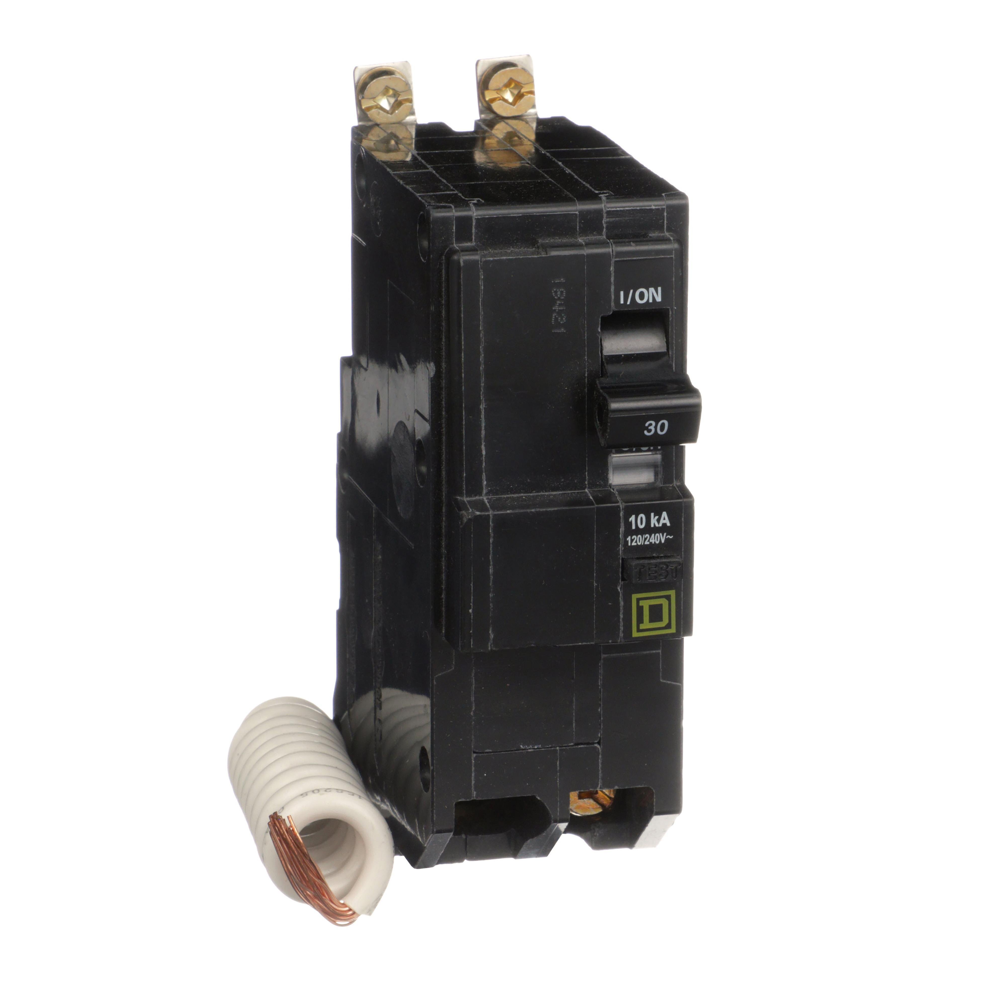 QOB230EPD - Mini circuit breaker, QO, 30A, 2 pole, 120/240VAC, 10kA, bolt on, 30mA grd fault B [TAA]