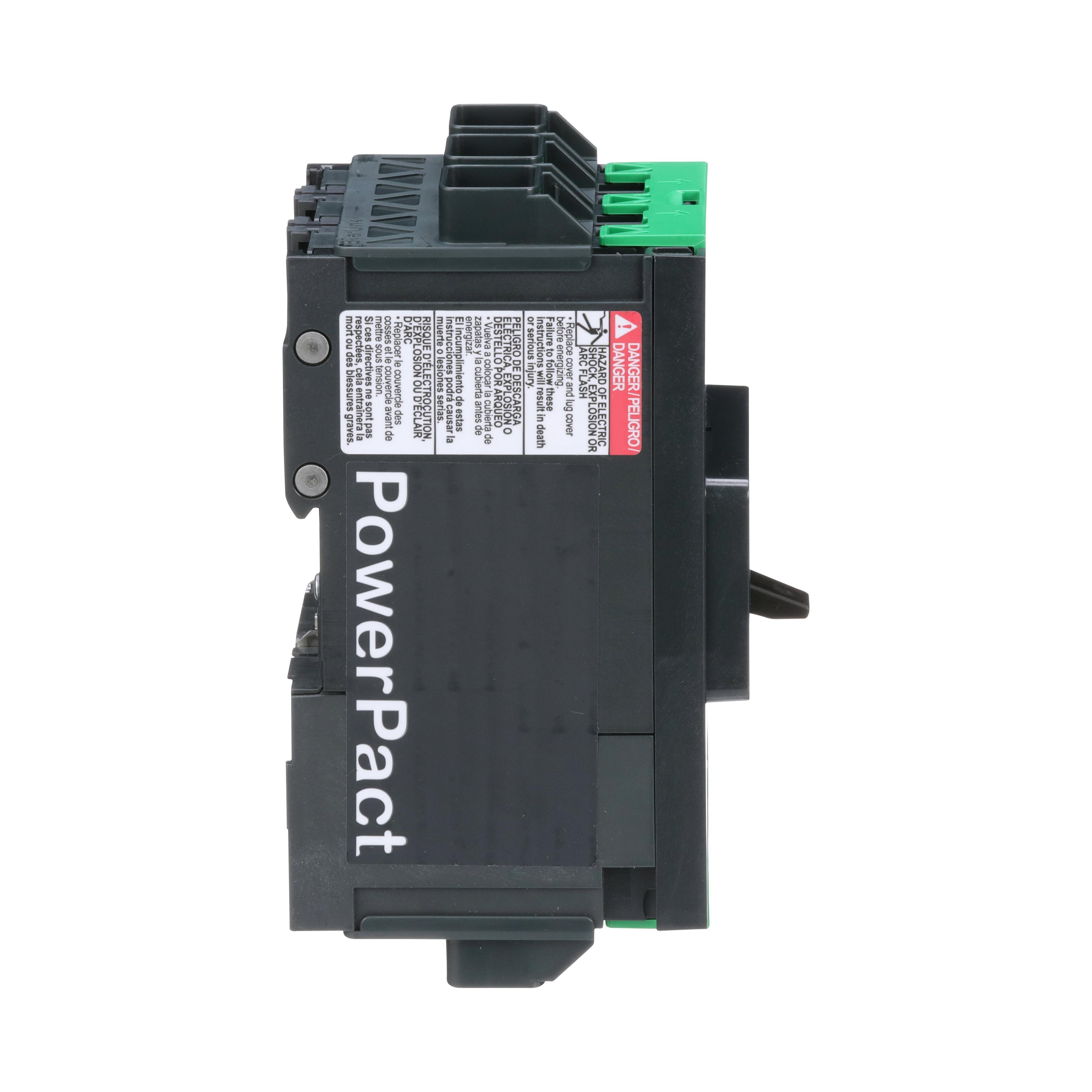 Picture of BDL36060 - Circuit breaker, PowerPacT B, 60A, 3 pole, 600Y/347VAC, 14kA, lugs, thermal magnetic, 80%
