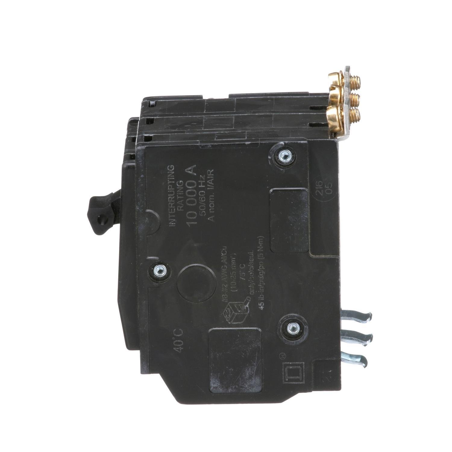 Picture of QOB360 - Mini circuit breaker, QO, 60A, 3 pole, 120/240VAC, 10kA, bolt on