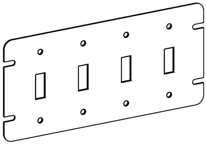 4M4-TS - FLAT, 4-GANG SWITCH BOX TOGGLE SWITCH DEVICE COVER