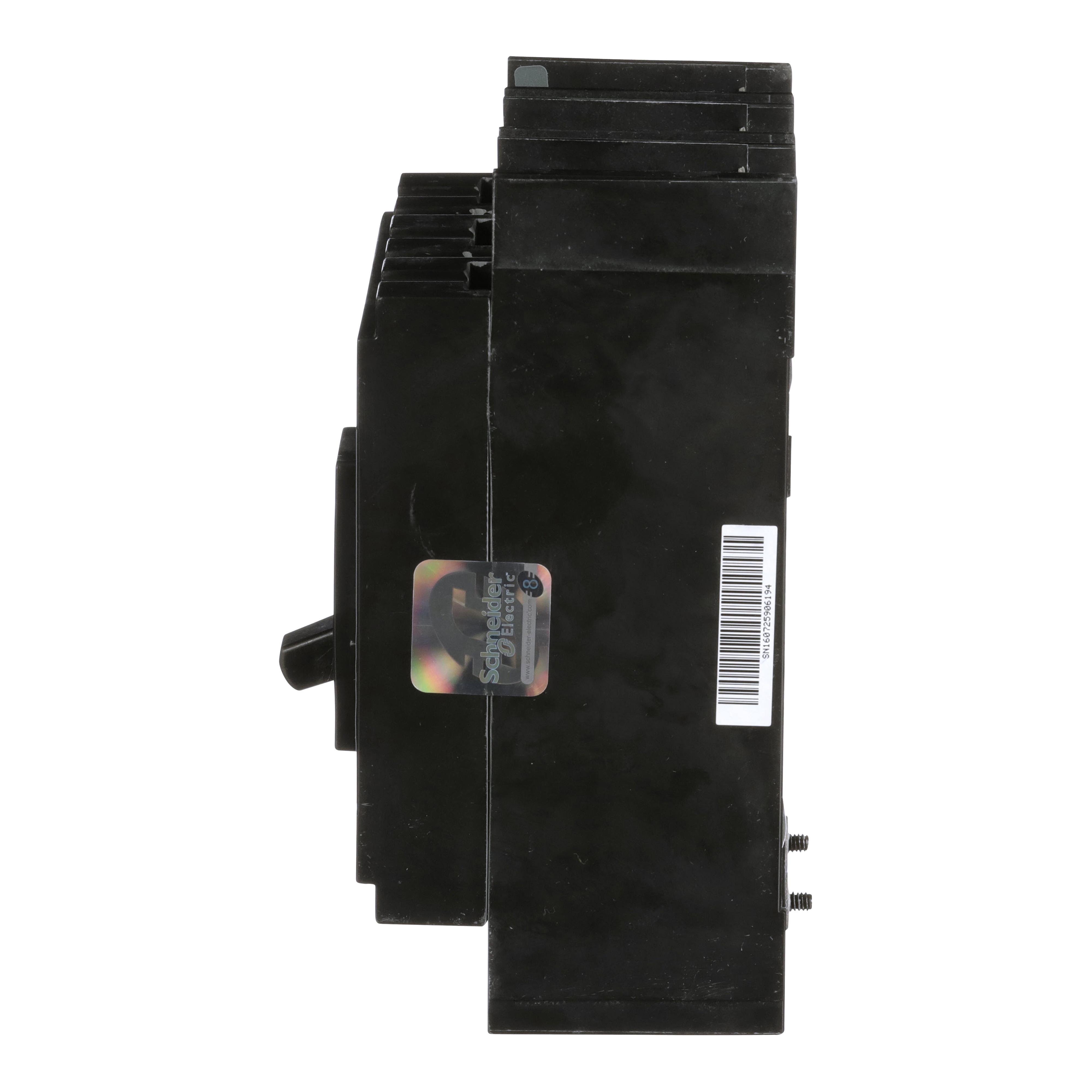 Picture of QBP32125TM - Circuit breaker, PowerPacT Q, 125A, 3 pole, 240VAC, 10kA, lugs, thermal magnetic, 80%, bottom of panel