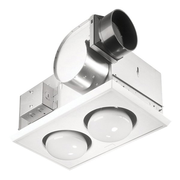 Picture of 164 - Broan® Two-Bulb Heater/Ventilation Fan 70 CFM, (2) 250W BR40 Infrared Bulbs, 4.0 Sones