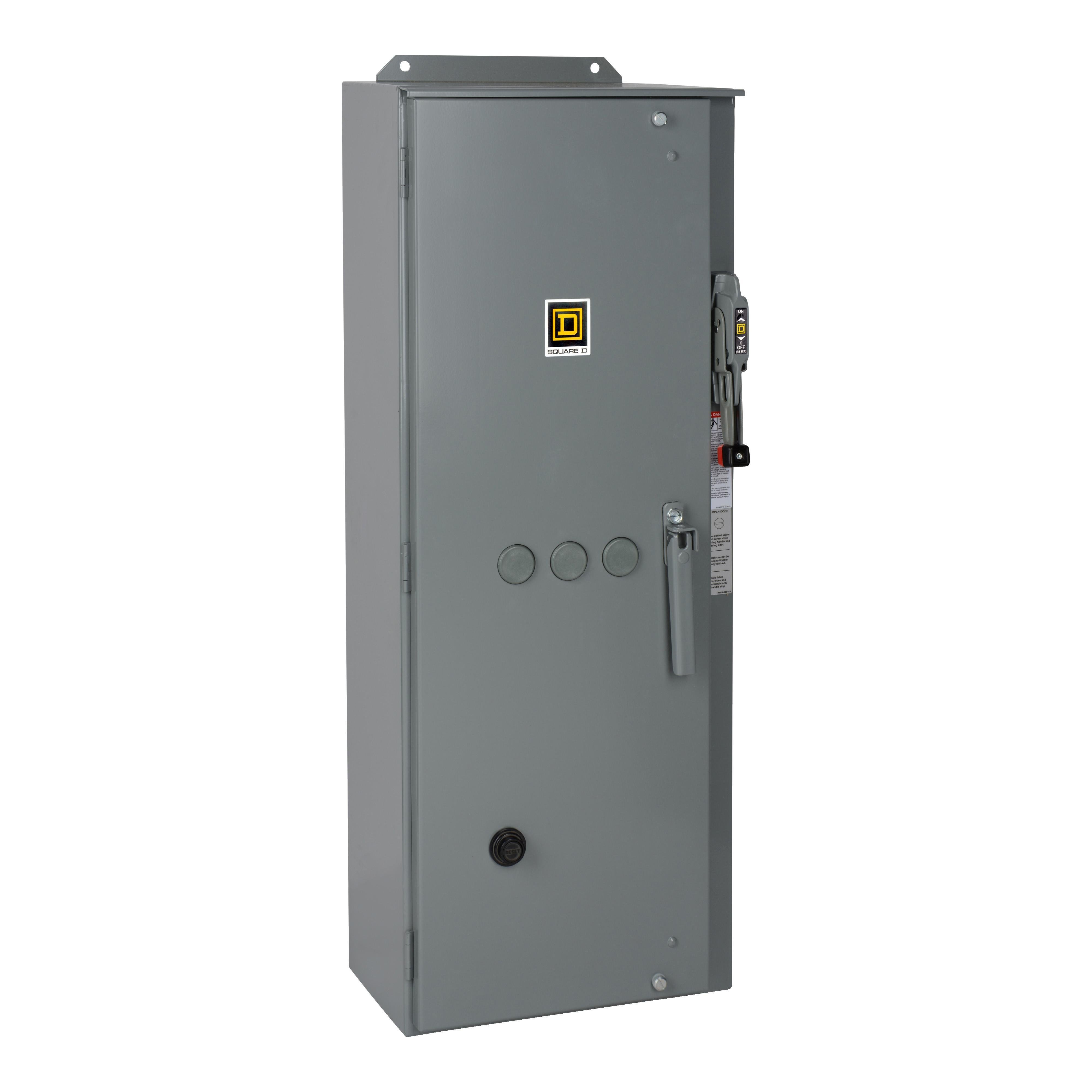 8538SEA23V02S - NEMA combination starter, Type S, 100A fusible disconnect, Size 3, 90A, 50HP at 600VAC, 3 phase, 3 pole, melting alloy, 120VAC coil, NEMA 12 [TAA]