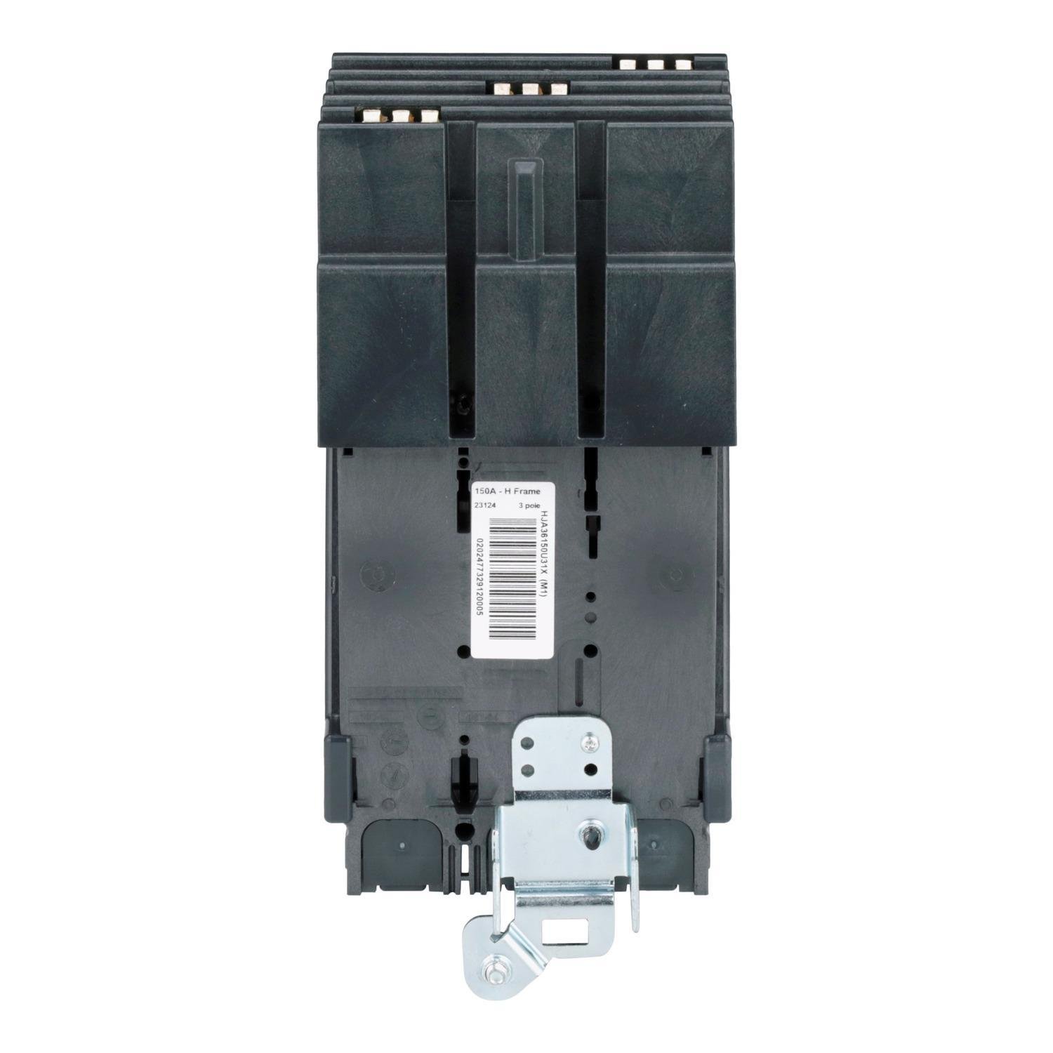 Picture of HJA36150U31X - Circuit breaker, PowerPacT H, 150A, 3 pole, 600VAC, 25kA, I-Line, Micrologic 3.2, 80%, ABC