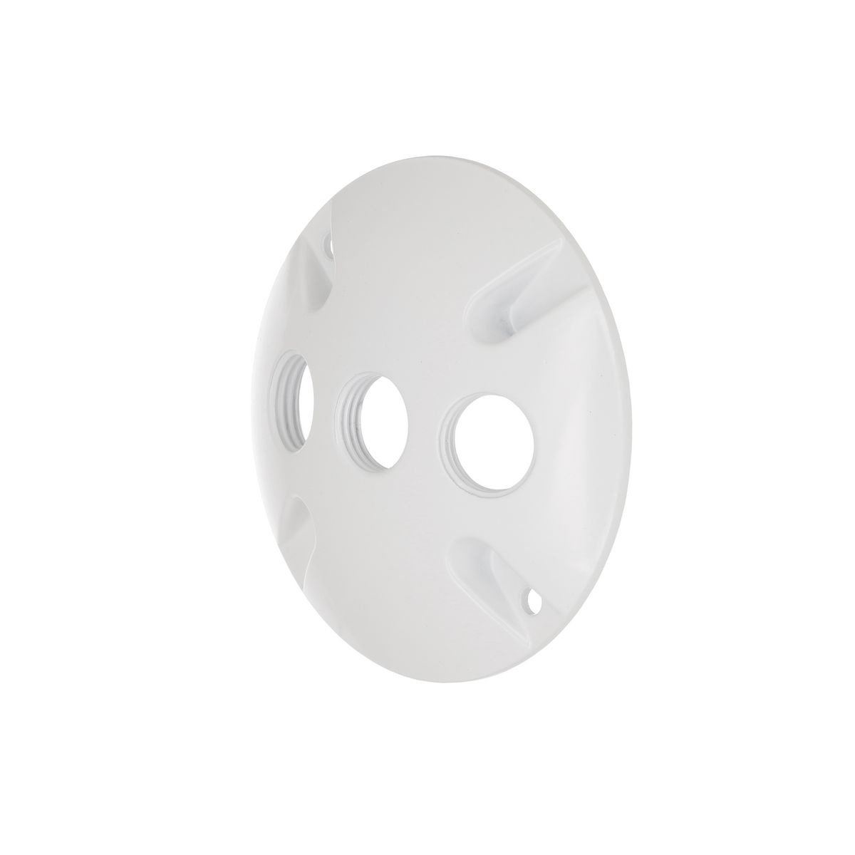 5197-1 - Round Weatherproof Cluster Cover, Three 1/2 in. Threaded Outlets, White