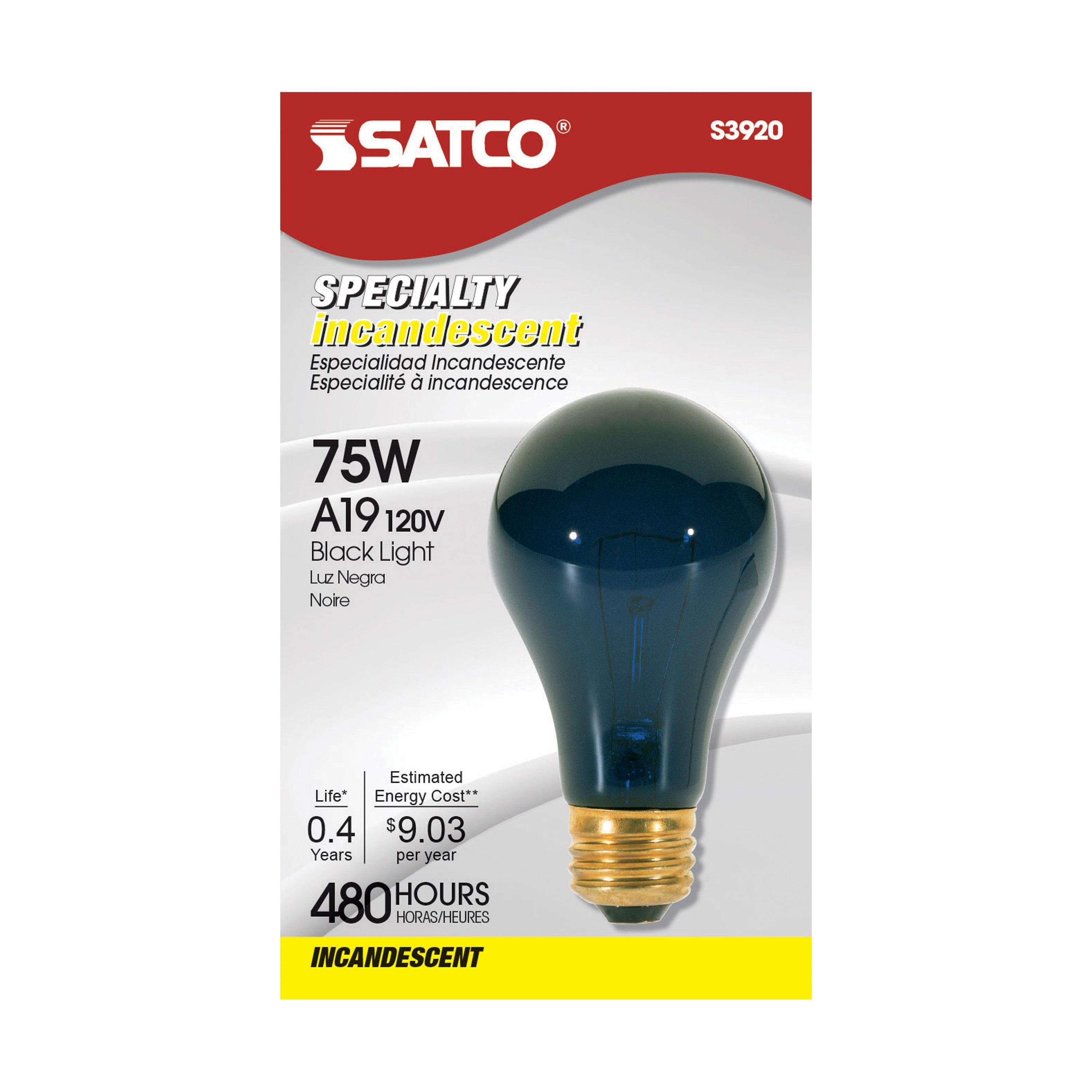 Picture of S3920 - 75 Watt A19 Incandescent - Black - 480 Average rated hours - Medium base - 120 Volt
