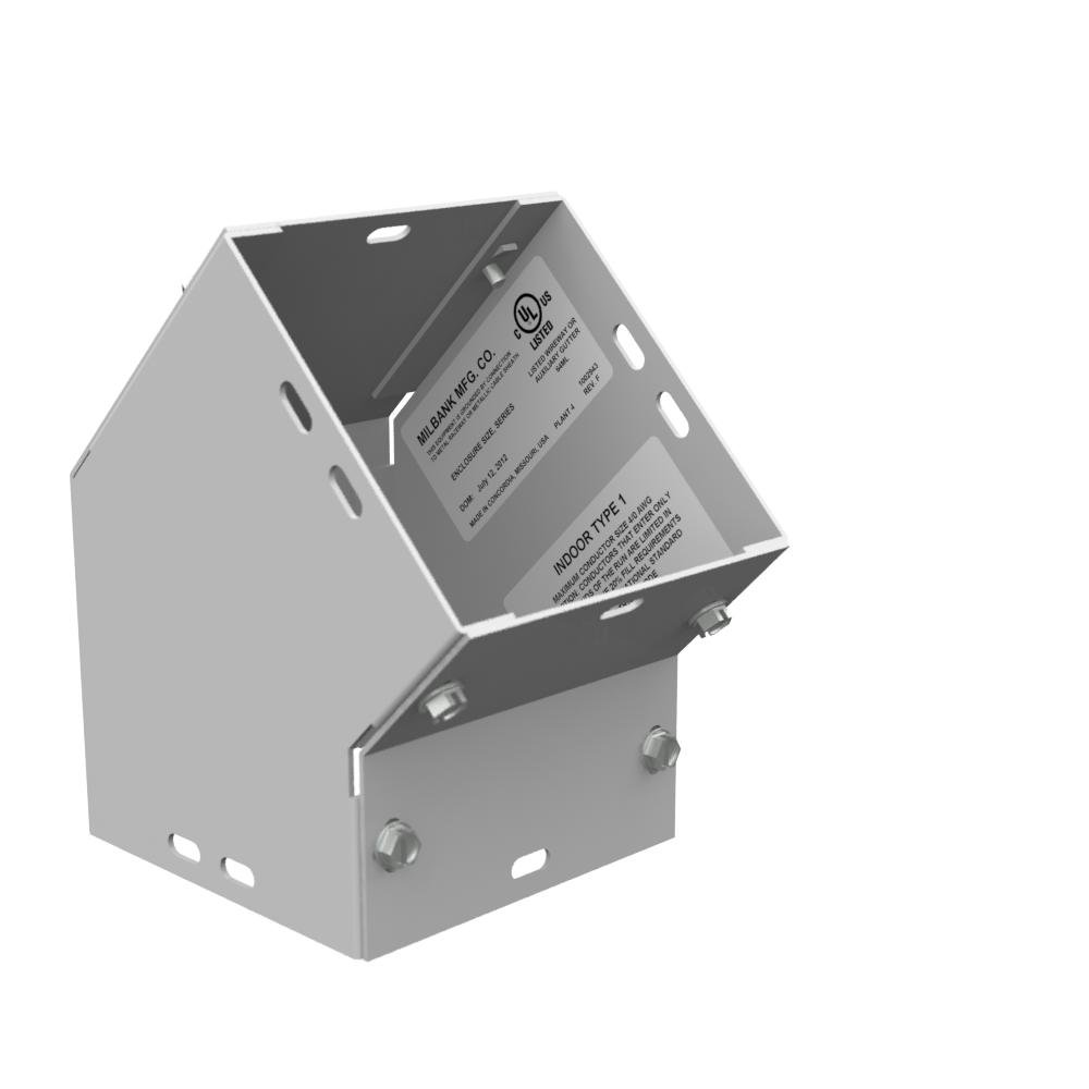 44L45C - 6.234X4X5.593 Wireway Elbow 45 Corner ANSI 61 Gray Steel