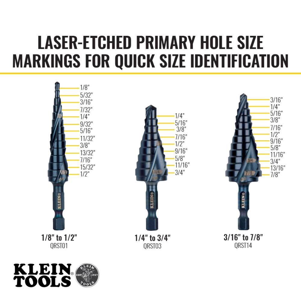 Picture of QRST3PC - Premium All Purpose Quick Release Step Bit Kit, 3 Piece