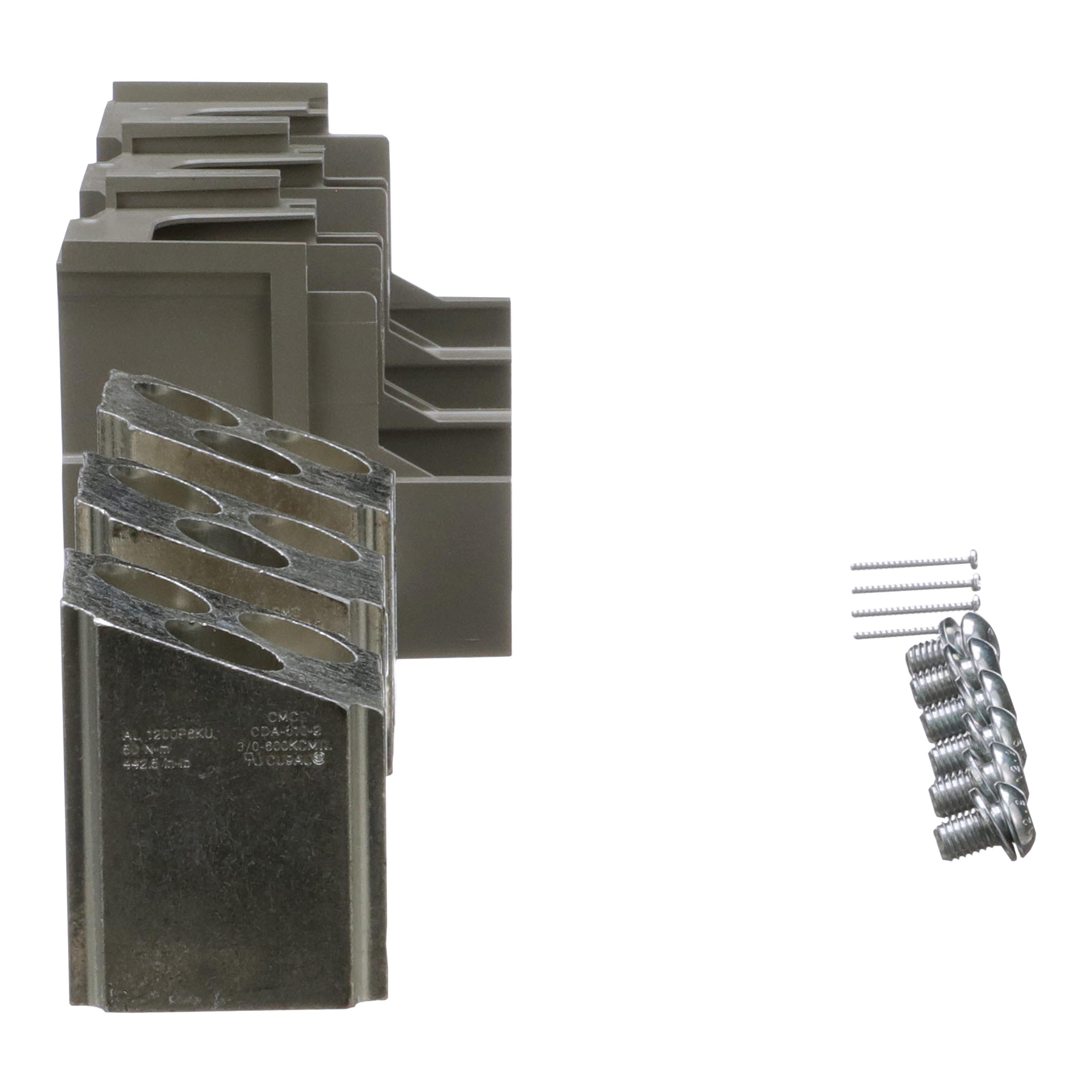 Picture of AL1200P6KU - Circuit breaker accessory, PowerPacT P, lug kit, mechanical, 800A to 1200A, AWG 3/0 to 600kcmil, set of 3