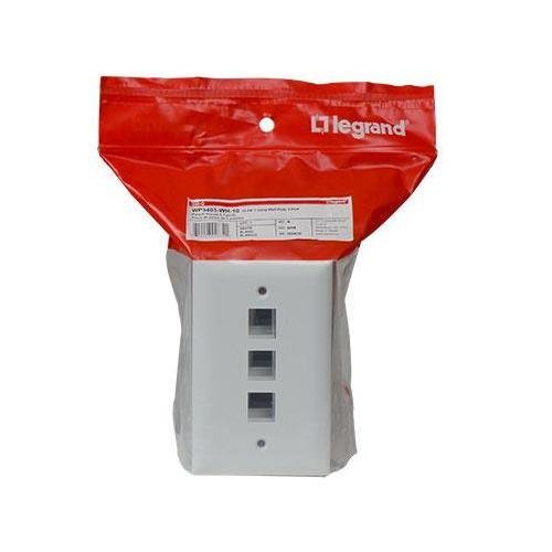 WP3403-WH - 1-Gang, 3-Port Wall Plate, White